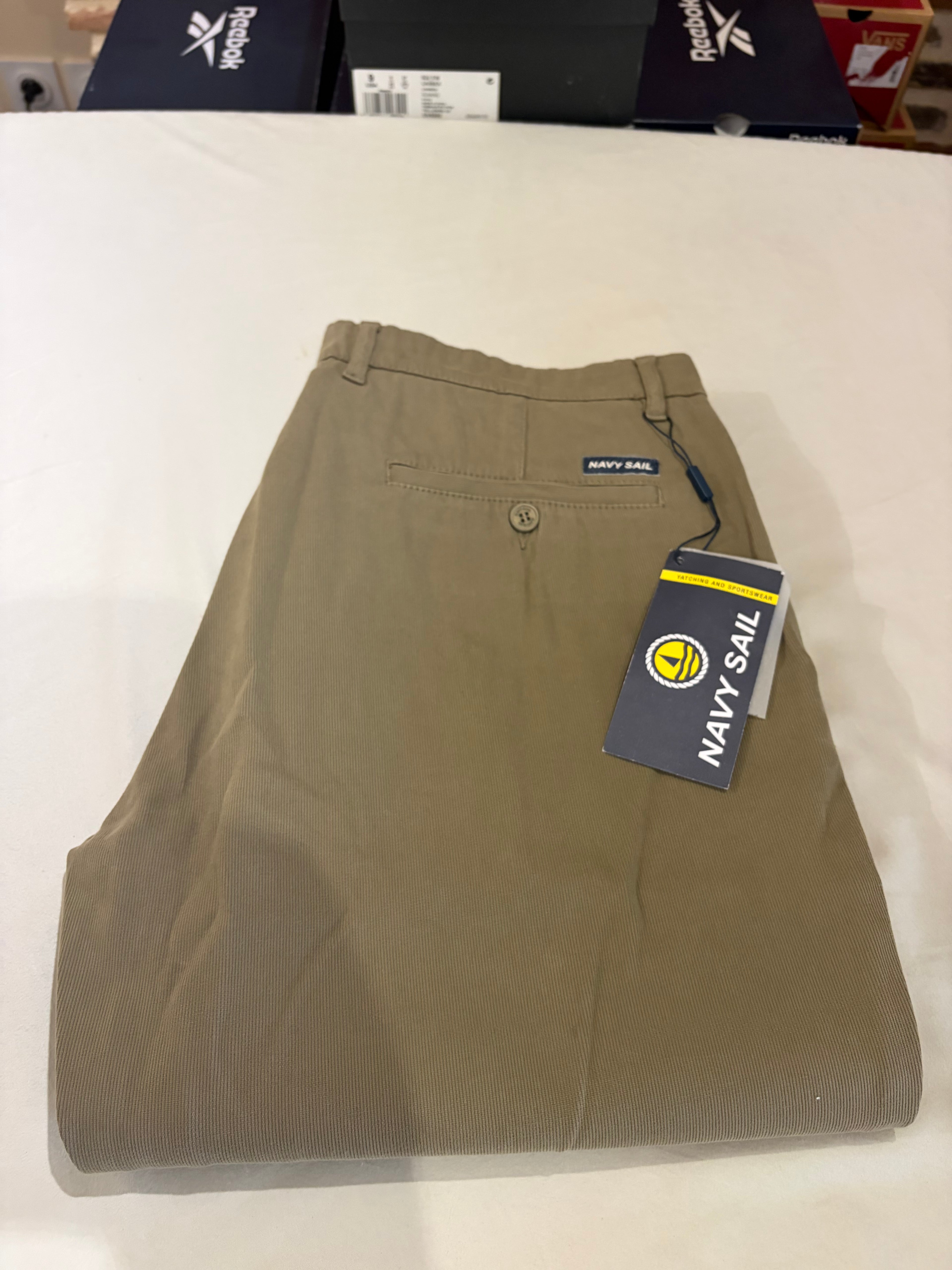 Pantalon Chino Navy Sail Beige Sable Homme W33 Neuf avec étiquette
