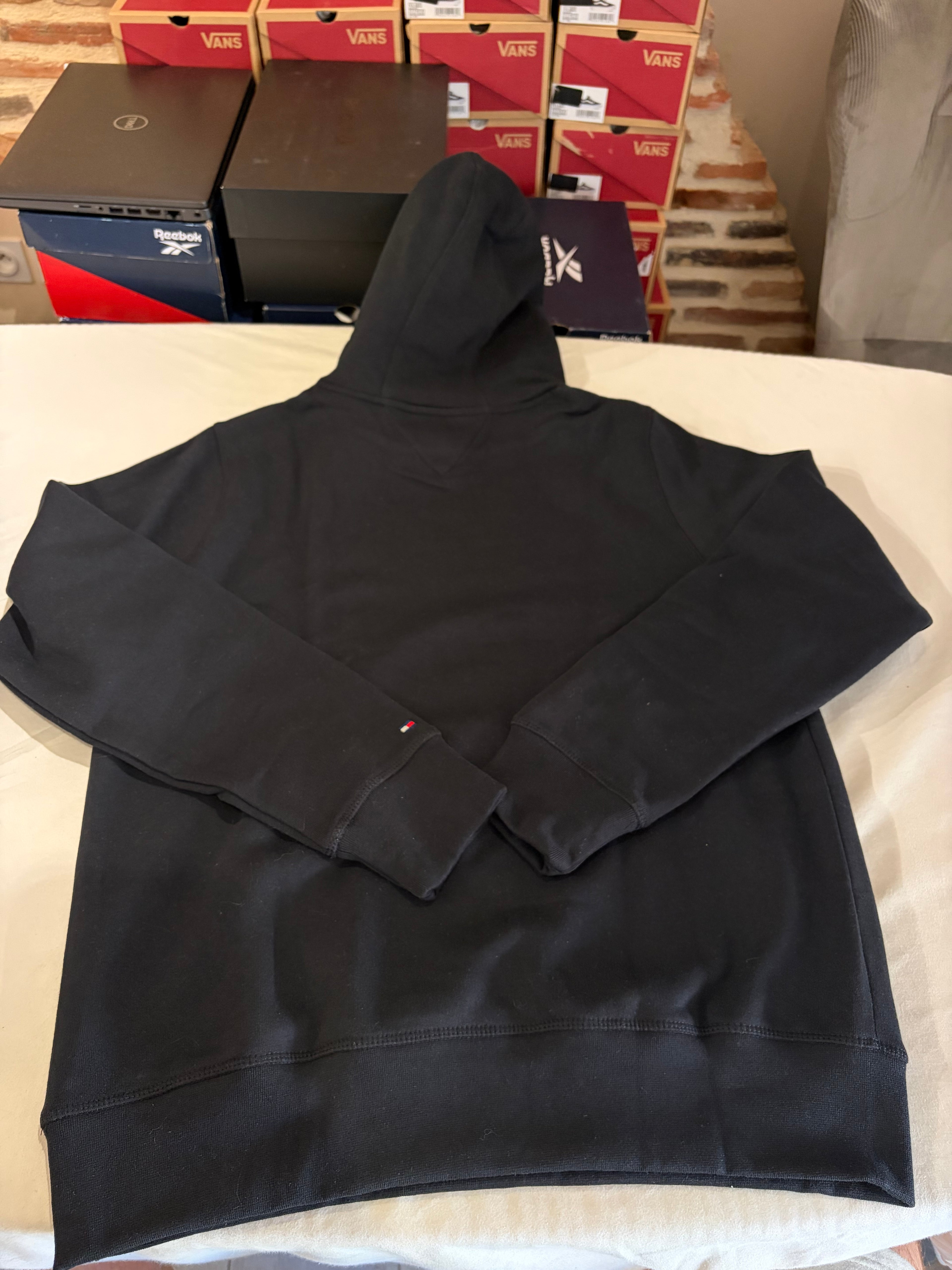 Tommy Hilfiger Sweat à Capuche Homme Logo Brodé Noir MW0MW10752 Taille L