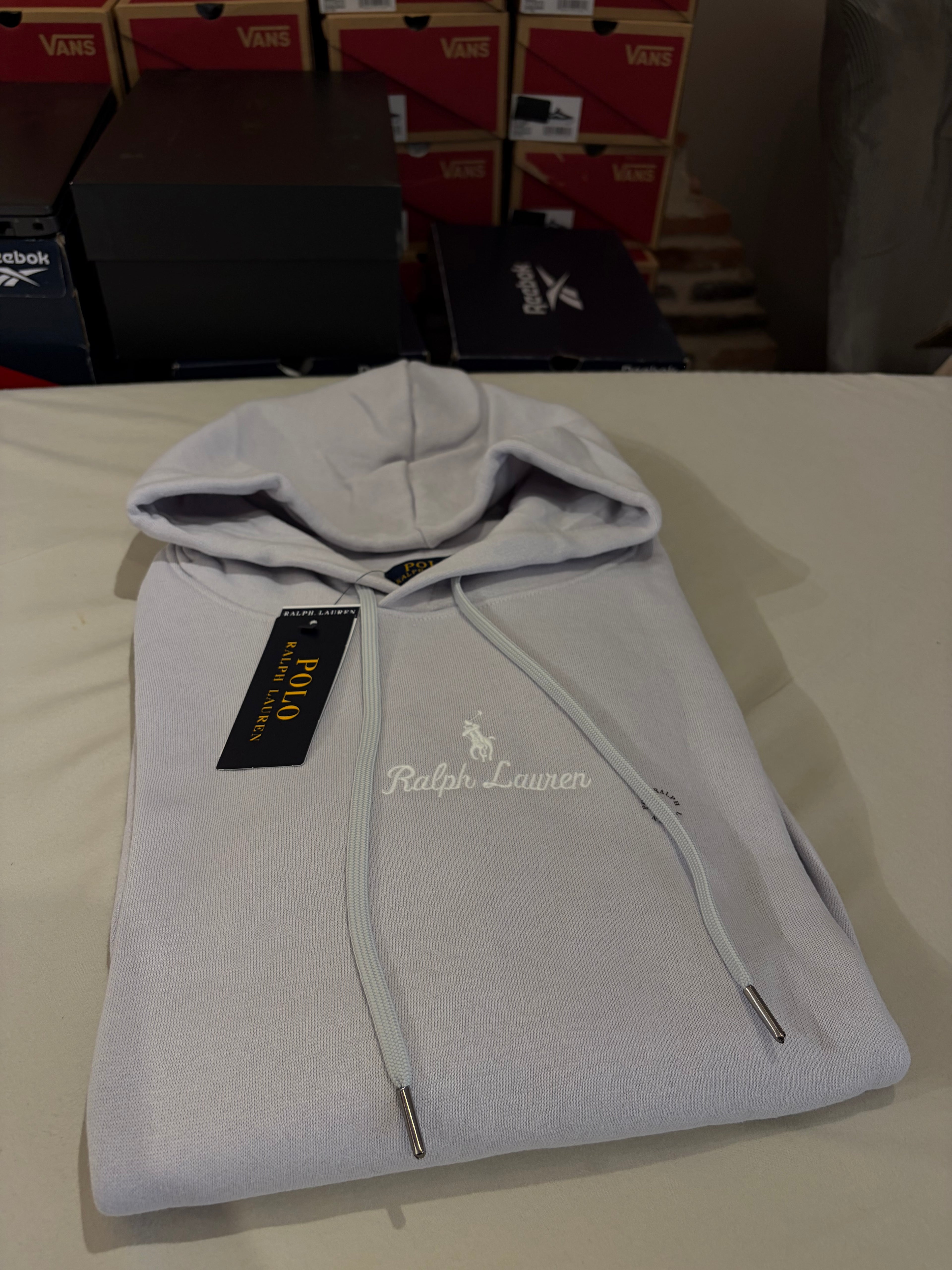 Polo Ralph Lauren – Sweat à Capuche Homme Gris Perle Soft Grey Brodé – Taille S