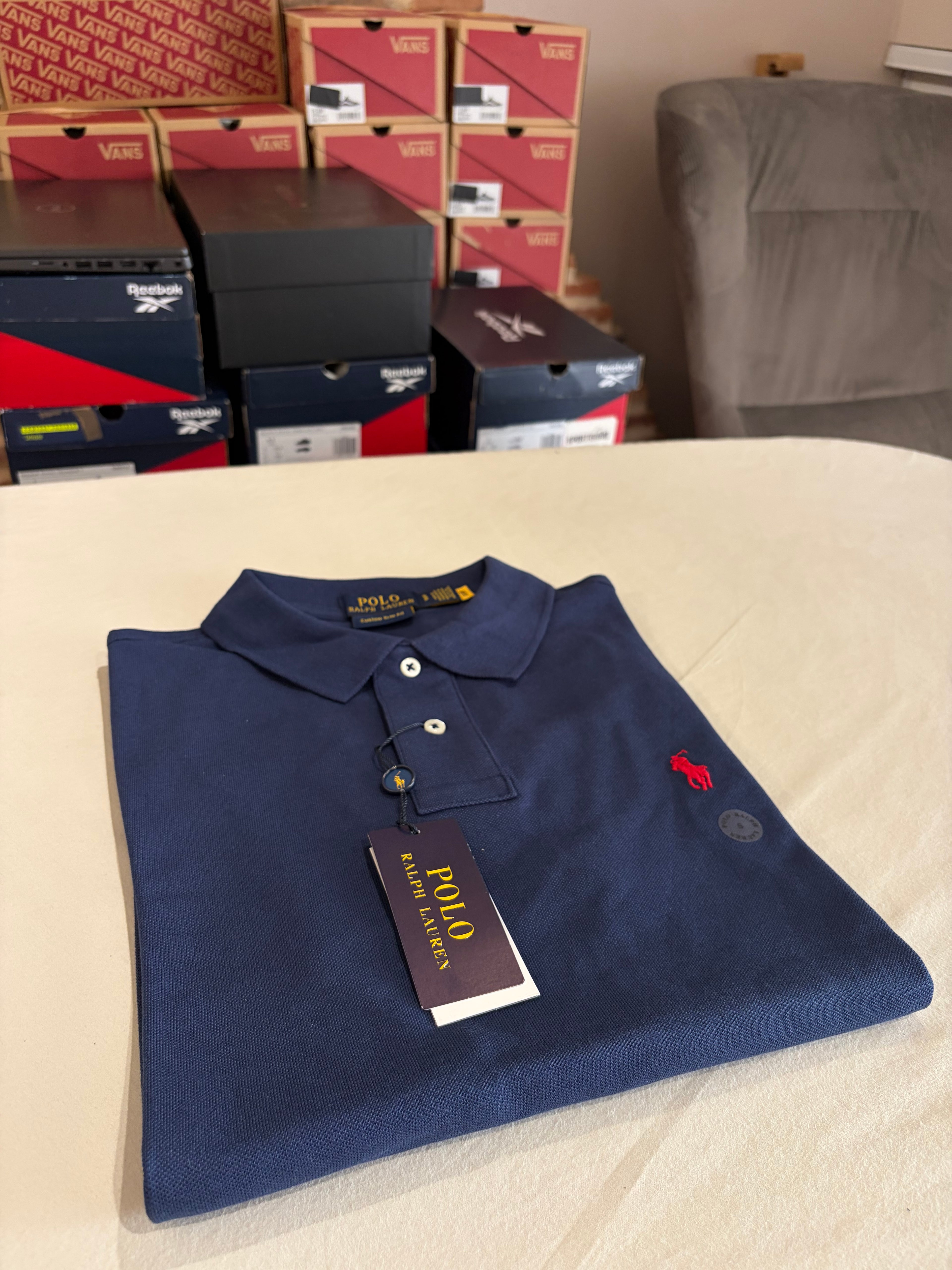 Polo Ralph Lauren Homme Custom Slim Fit Bleu Taille S Neuf