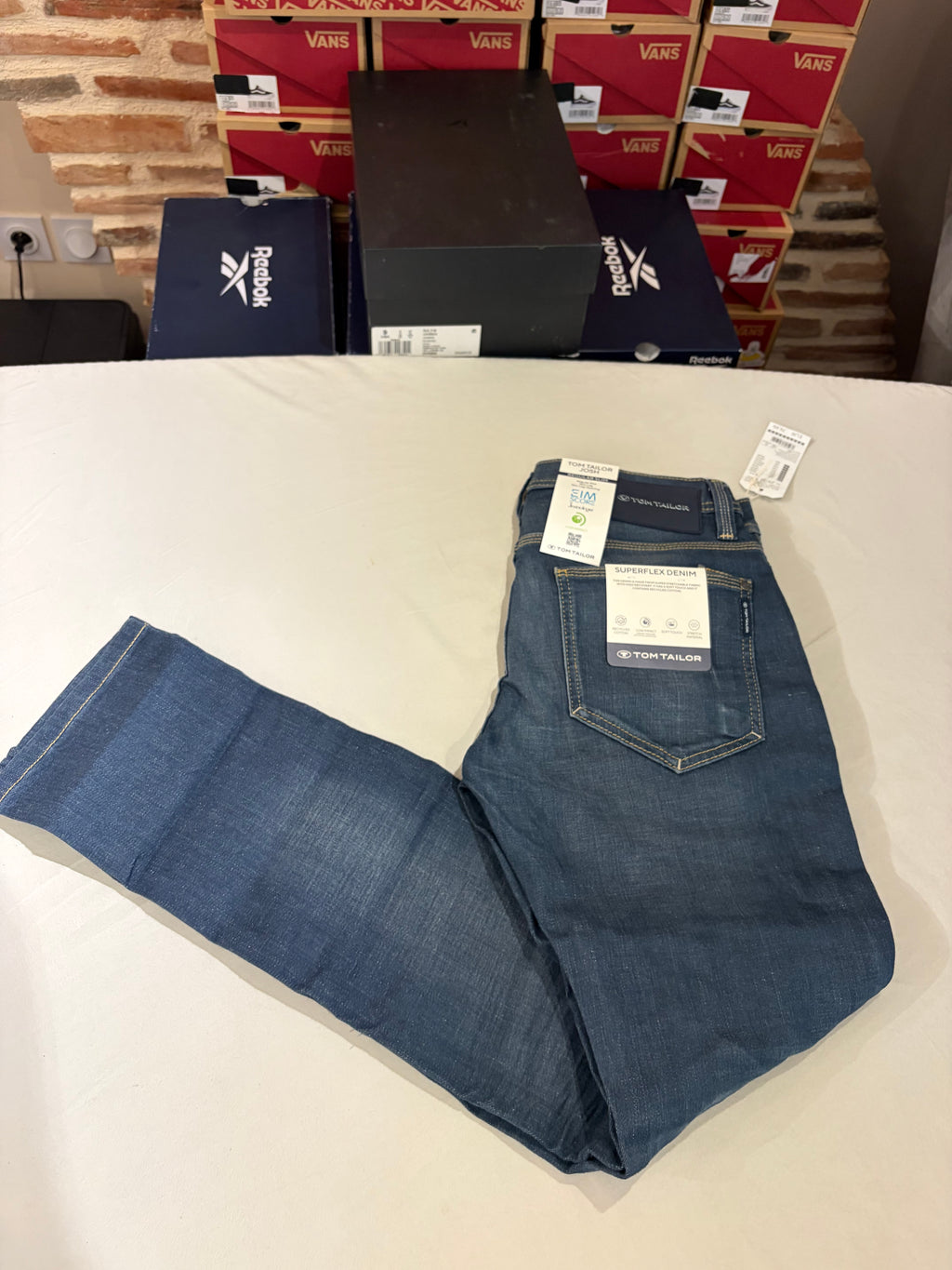 Jean Tom Tailor Josh Regular Slim SuperFlex Denim Homme Bleu – Neuf avec étiquettes – Taille 29/32