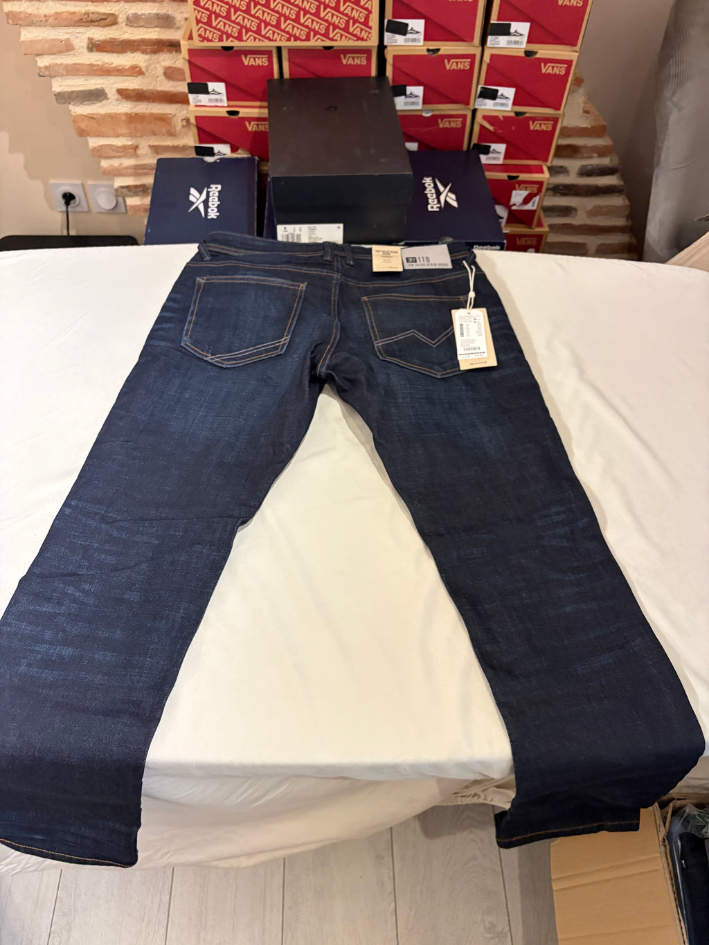 Jean Tom Tailor Denim Aedan Straight Homme Bleu Brut Foncé – Neuf avec étiquettes – Taille 32/34