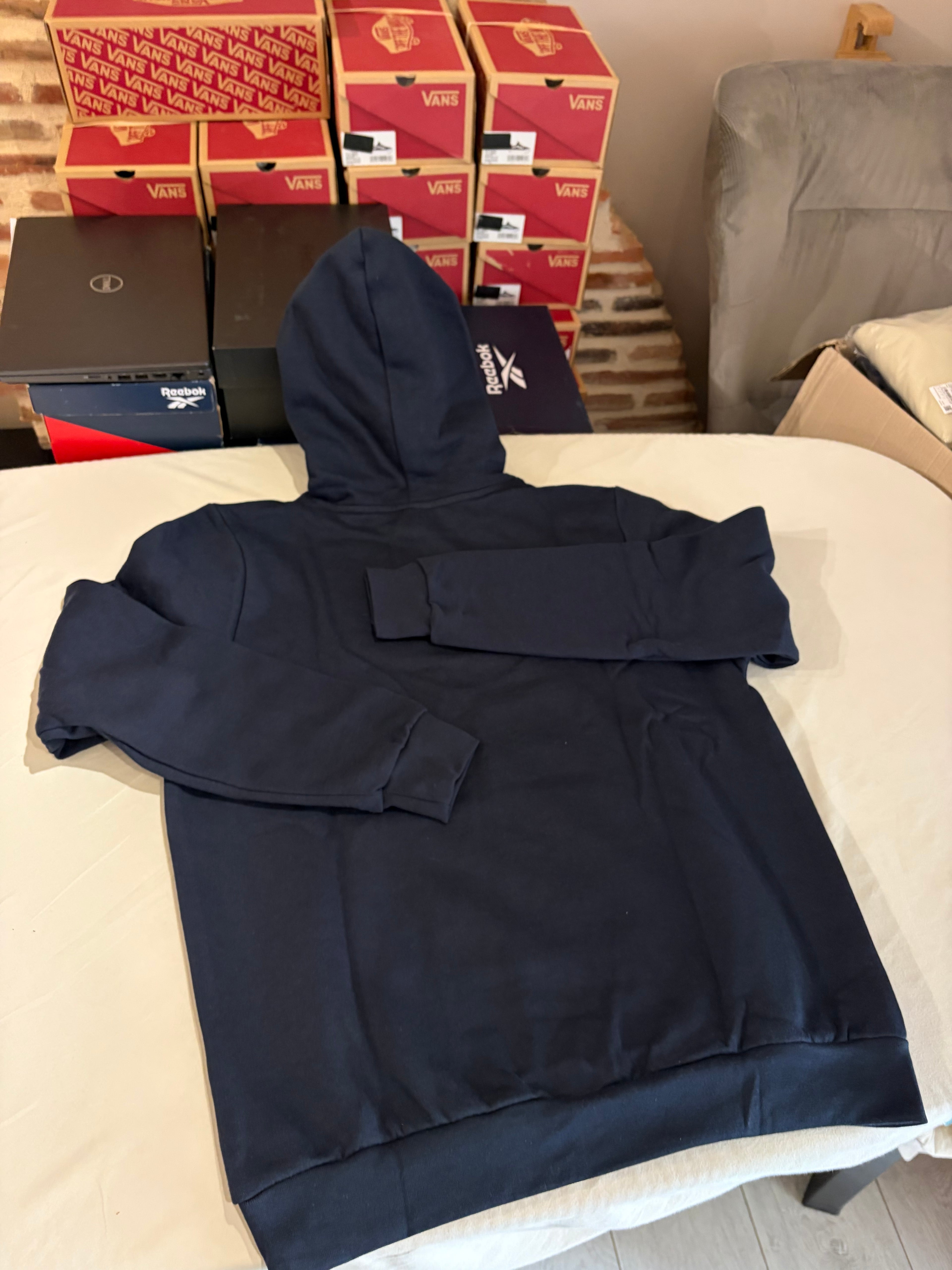 Sweat à capuche BOSS Homme Bleu Marine Taille XL - Logo Patch - Neuf