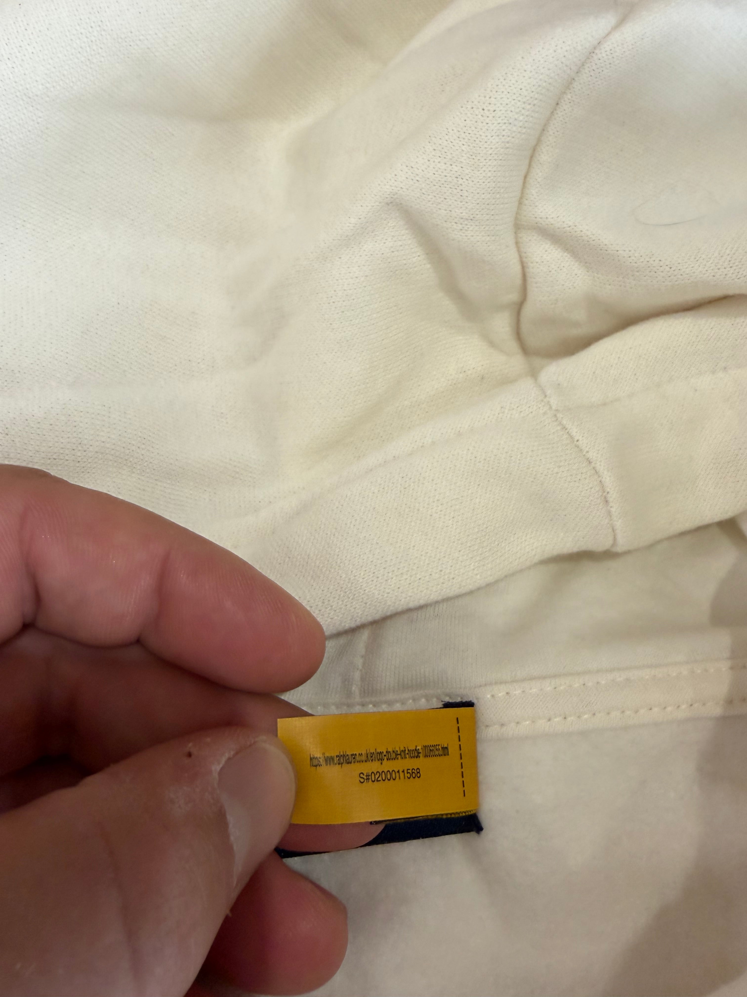 Polo Ralph Lauren Sweat à capuche homme blanc cassé logo brodé – Taille L – Neuf avec étiquette