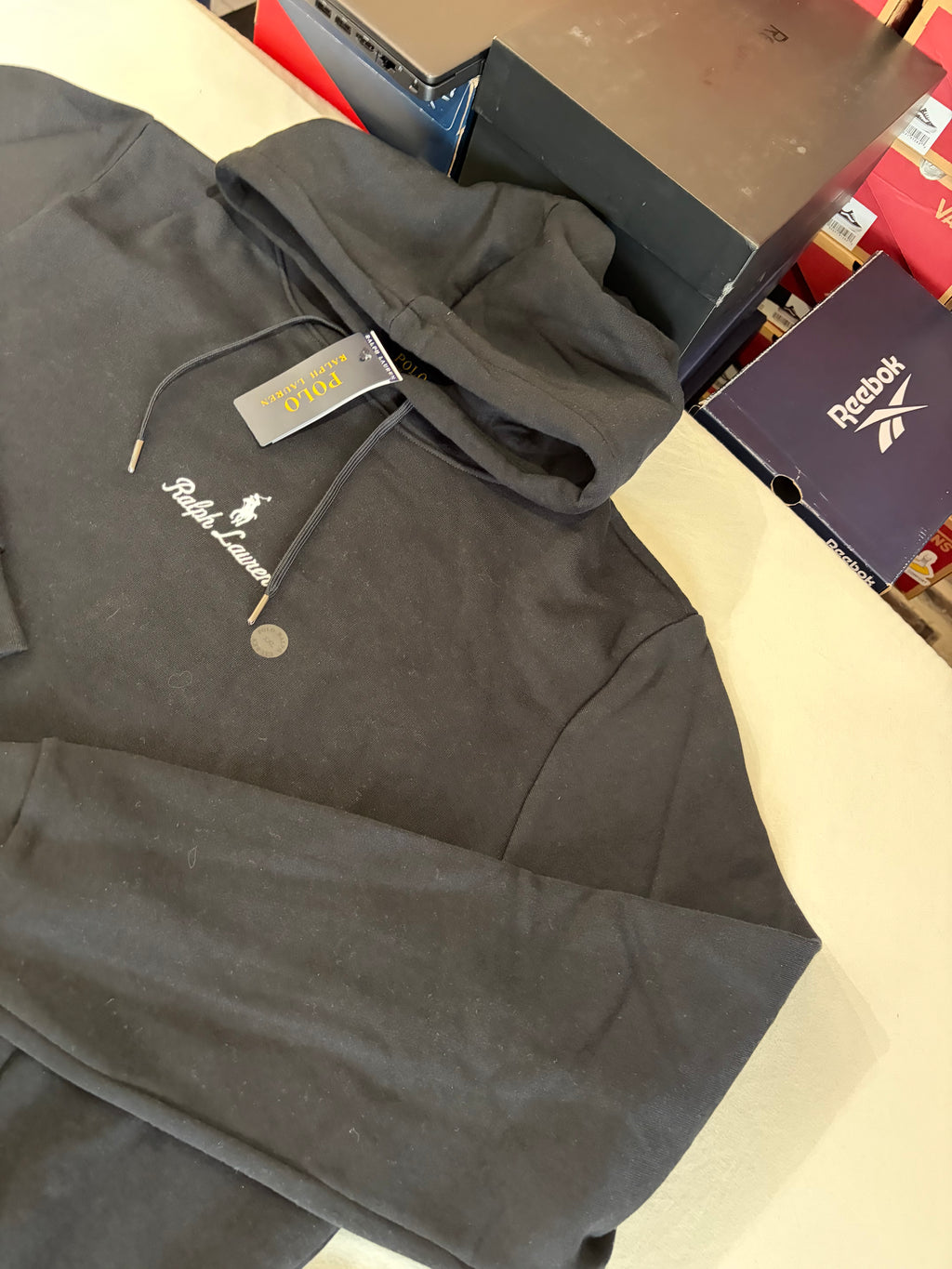 Sweat à Capuche Polo Ralph Lauren Homme Noir – Logo Brodé – Taille XXL – Neuf