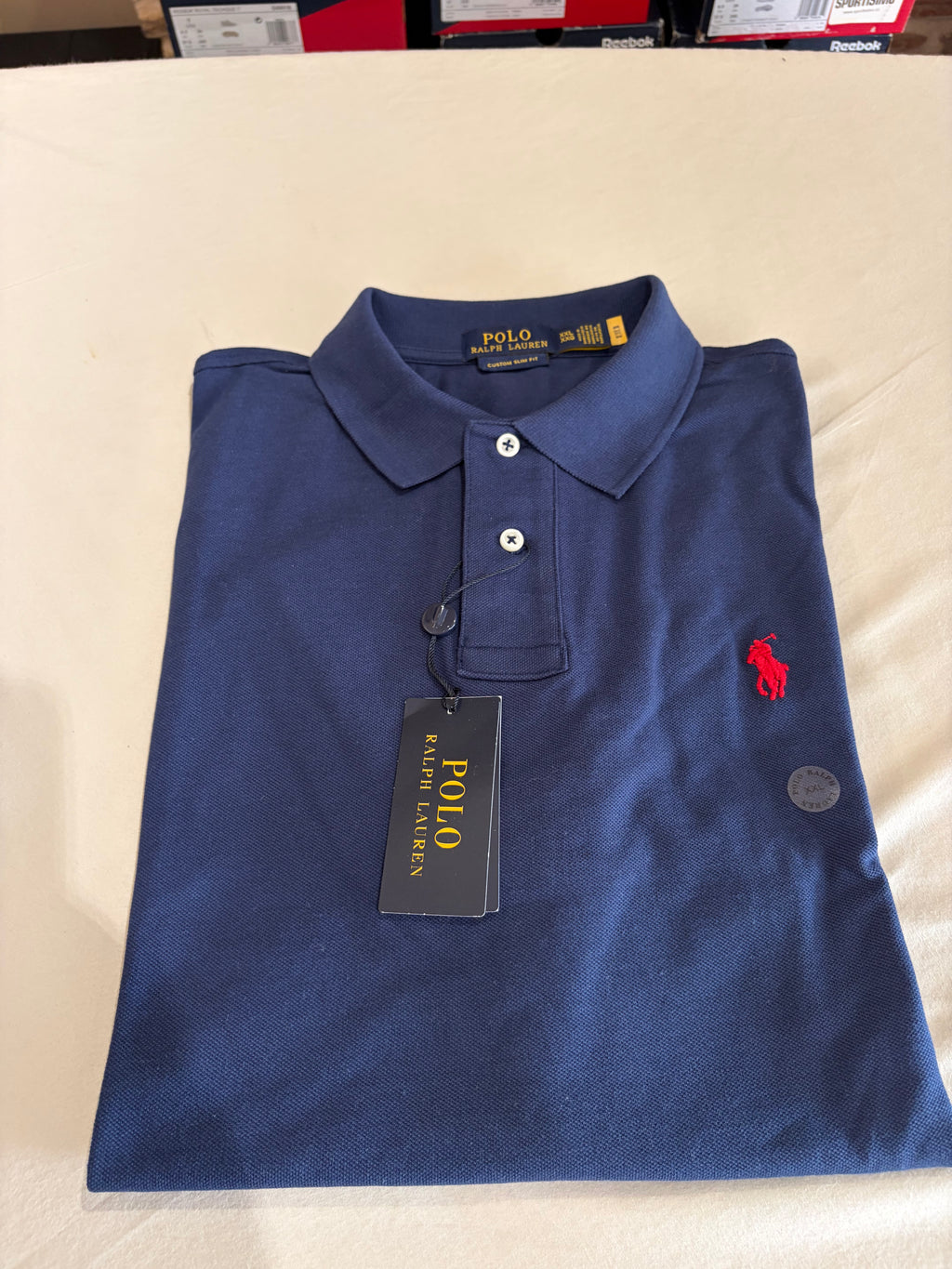 Polo Ralph Lauren Homme Custom Slim Fit Bleu Taille S Neuf