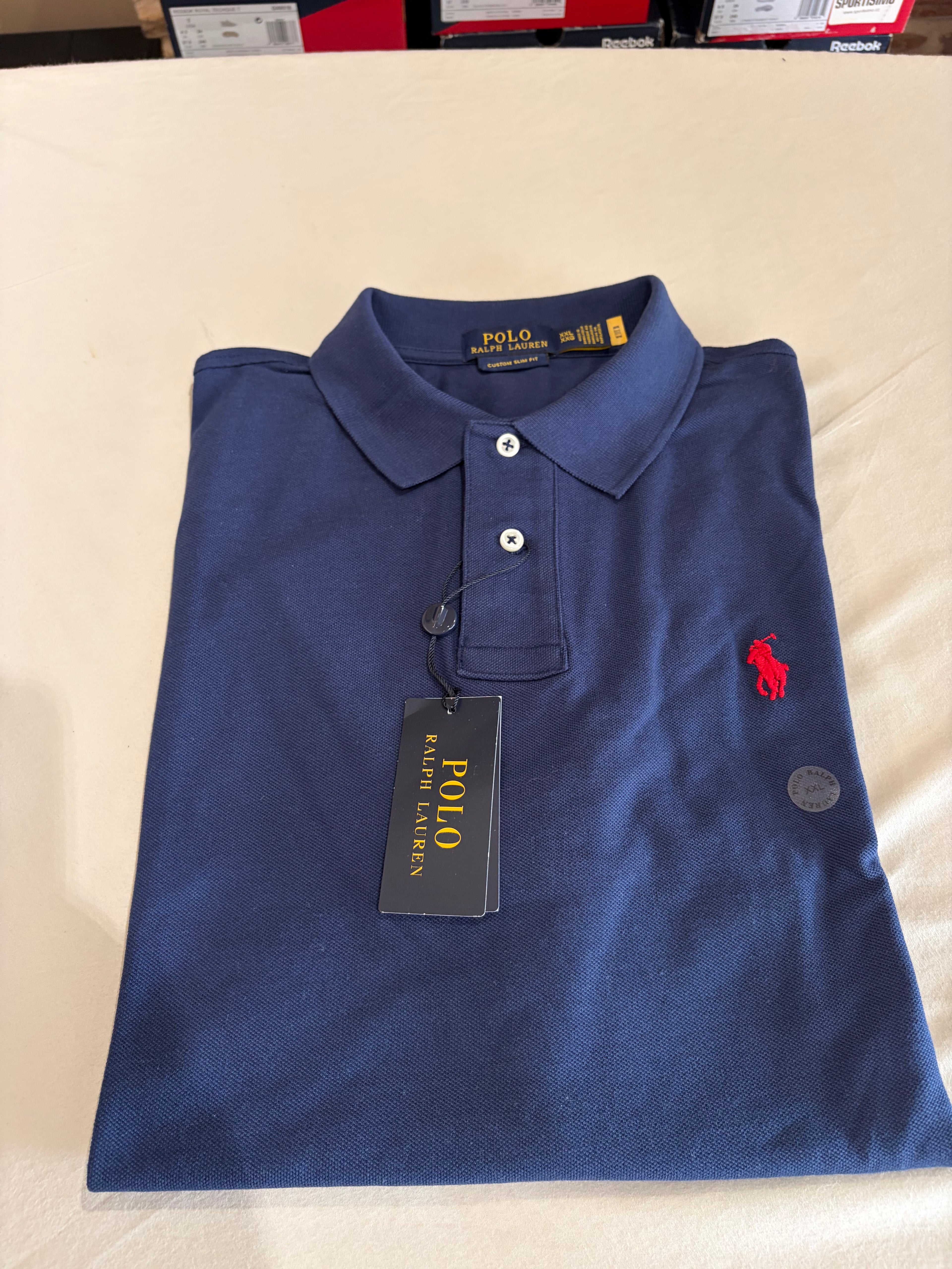 Polo Ralph Lauren Homme Custom Slim Fit Bleu Taille S Neuf