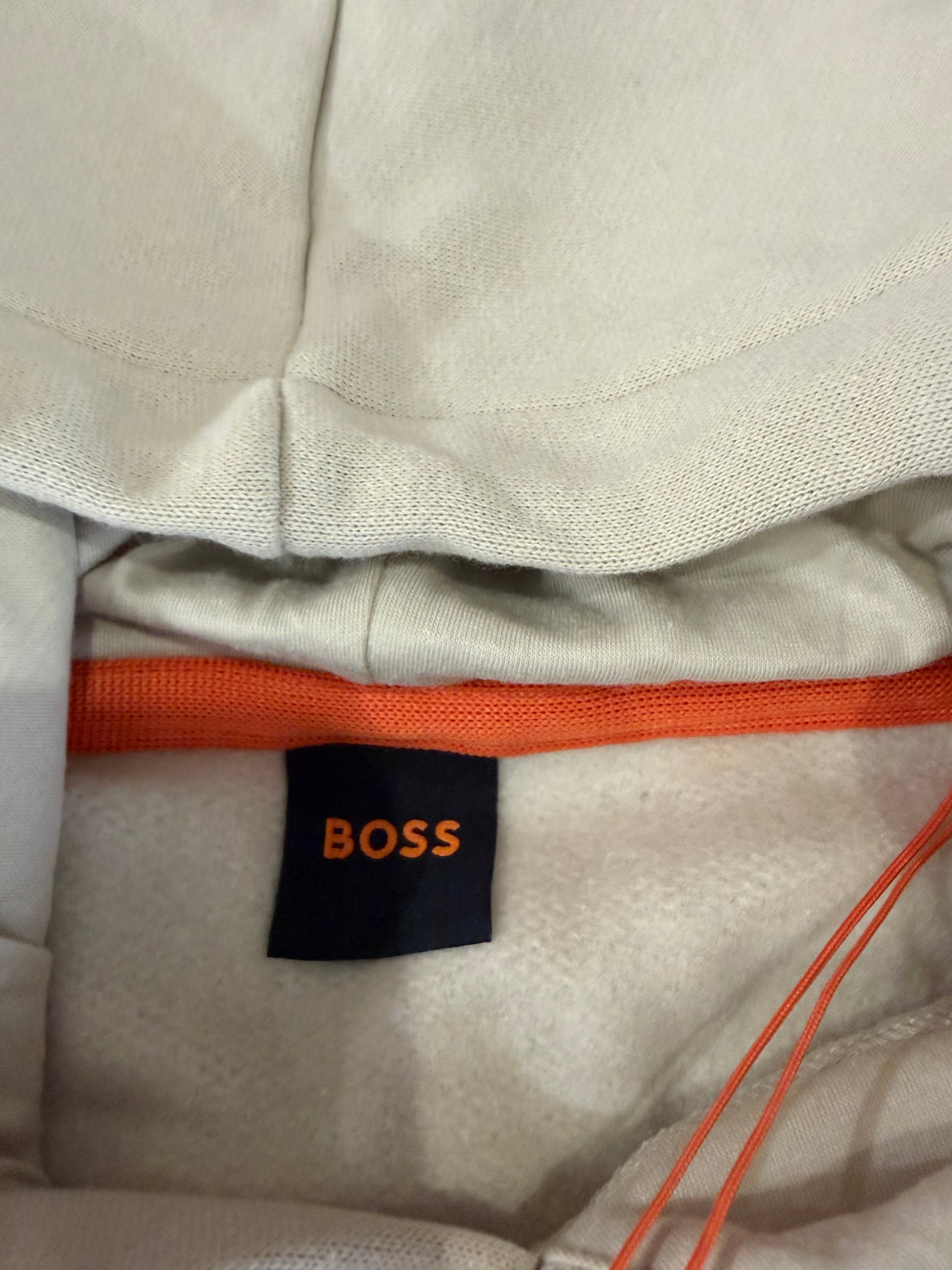 Sweat à capuche BOSS Wetalk Natural Homme L - Logo ton sur ton - Neuf