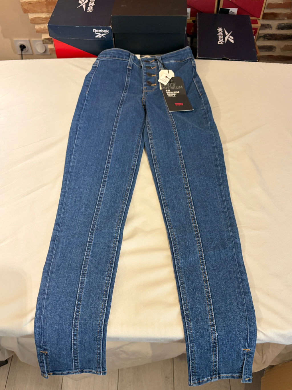 Levi's 721 High Rise Skinny Ankle Femme Neuf - Jean Bleu Denim Taille 23