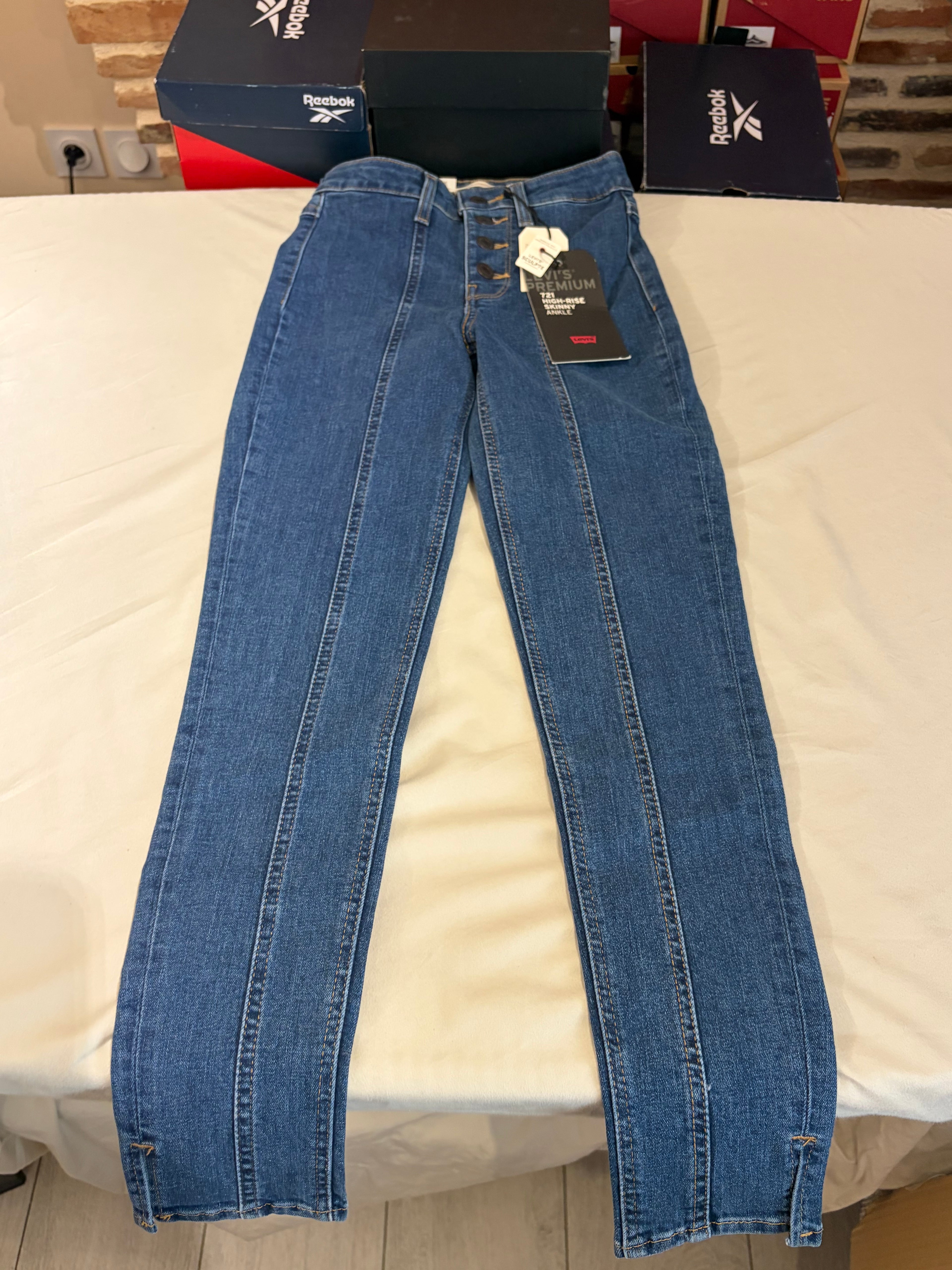Levi's 721 High Rise Skinny Ankle Femme Neuf - Jean Bleu Denim Taille 23