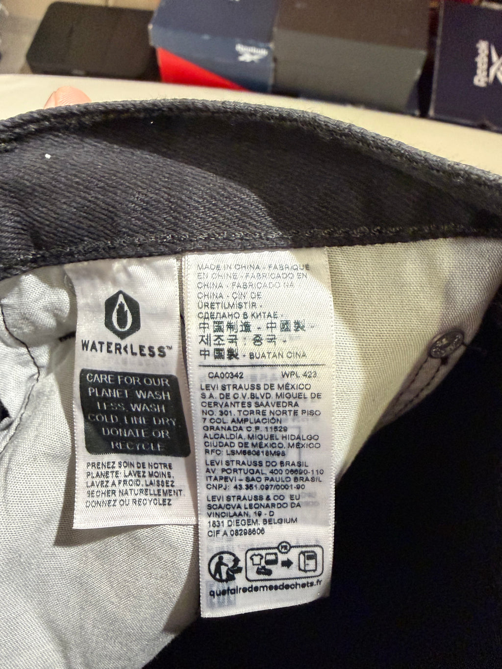 Levi's 501 Original Femme Neuf - Jean Enduit Gris Anthracite Taille 25x32