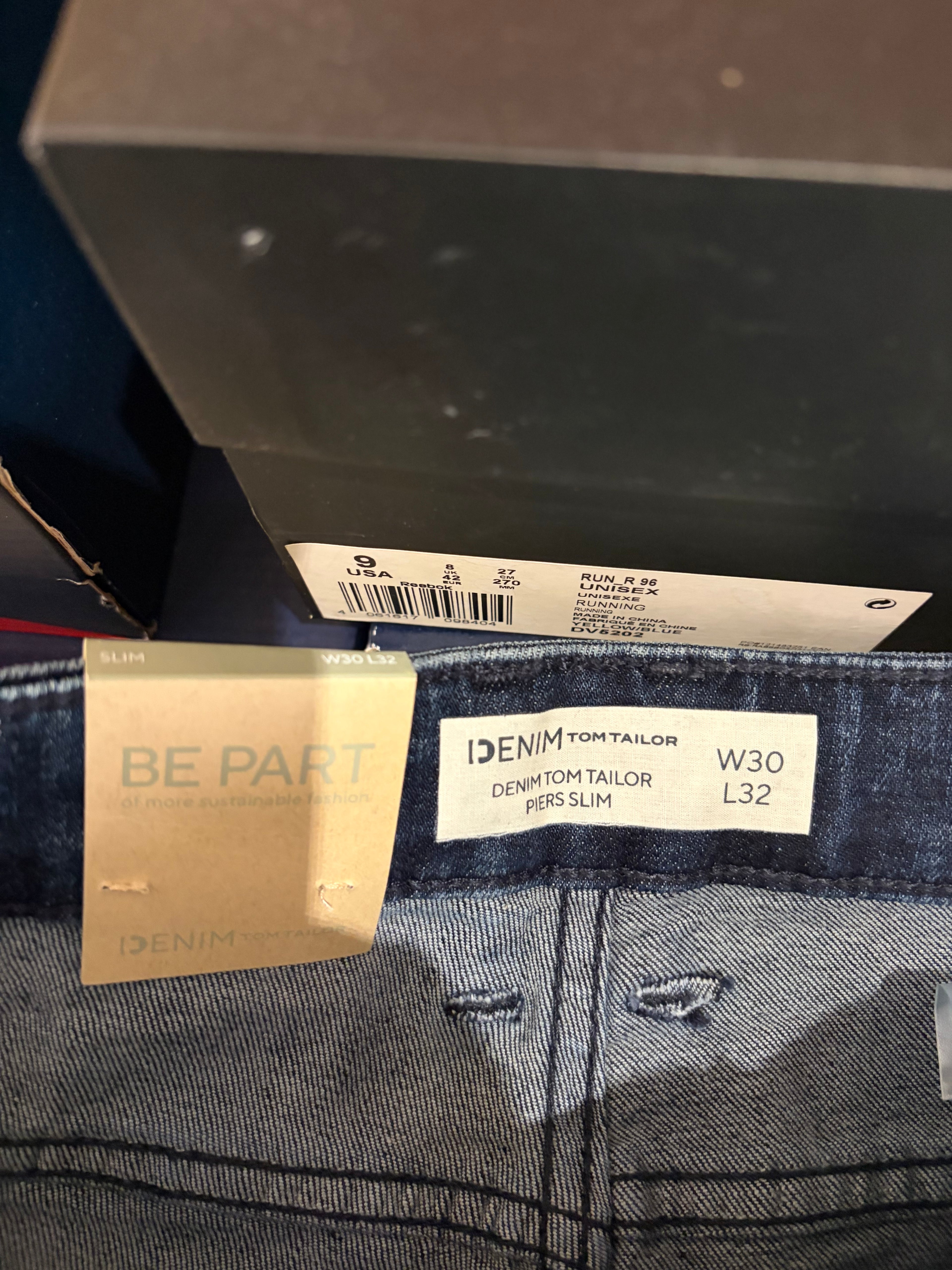 Tom Tailor Denim PIERS Jean Homme Slim Bleu Denim 30/32 Neuf avec Étiquettes