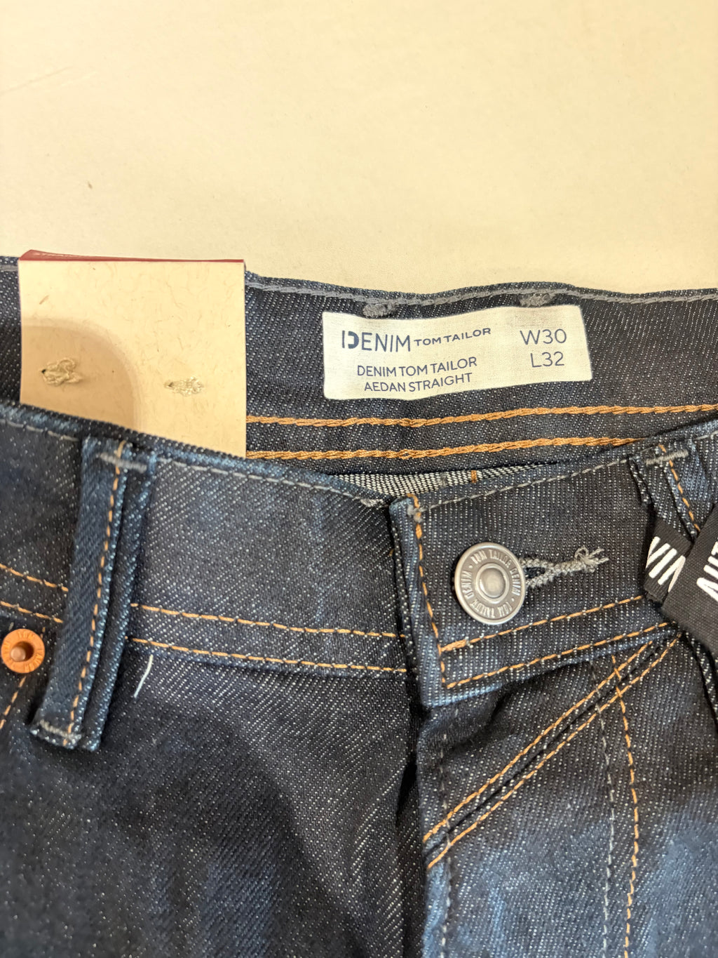 Jean Tom Tailor AEDAN Straight Homme Bleu Denim Brut 30/32 Neuf avec Étiquettes
