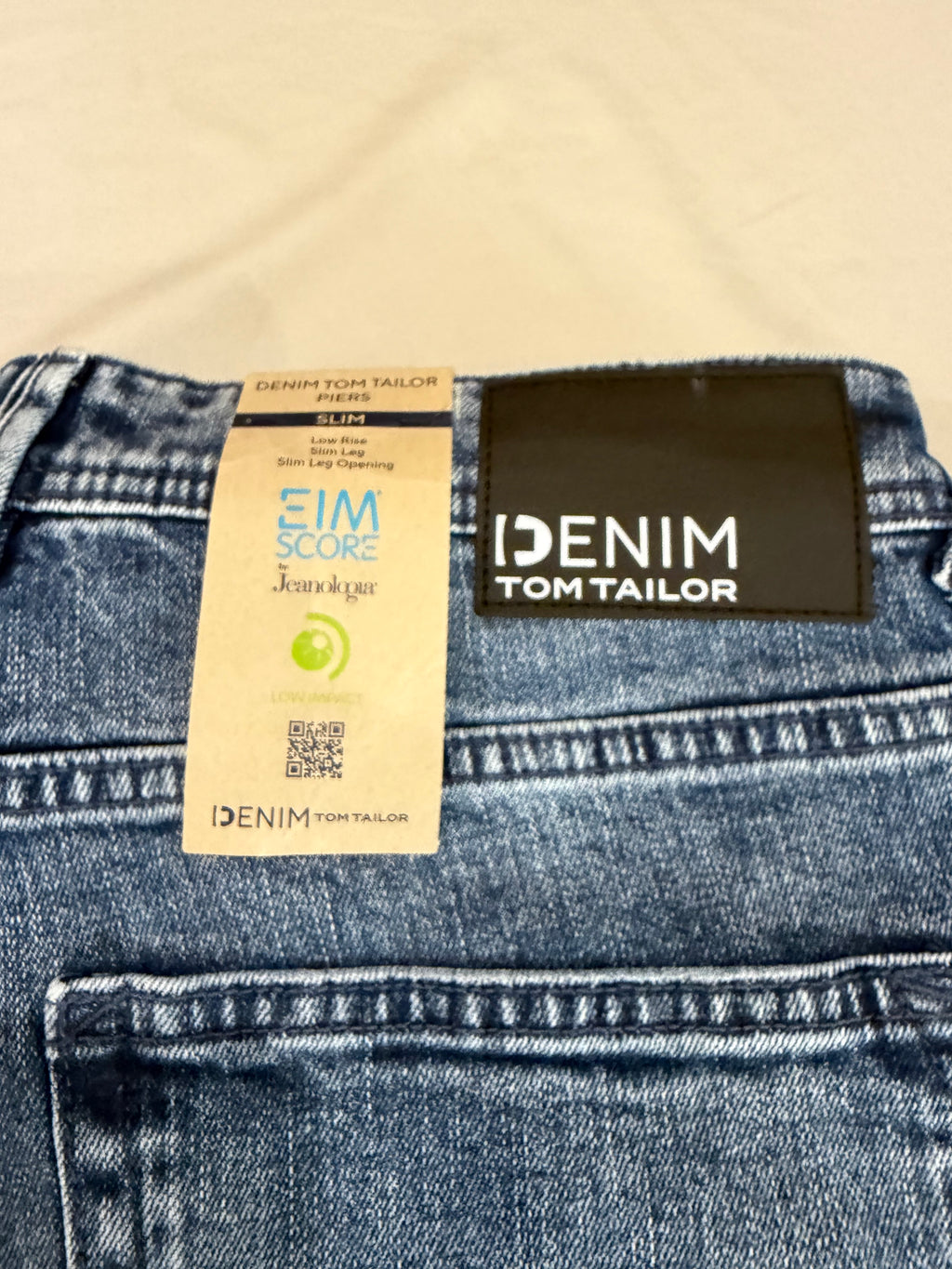 Tom Tailor Denim PIERS Jean Homme Slim Bleu Clair 30/34 Neuf avec Étiquettes