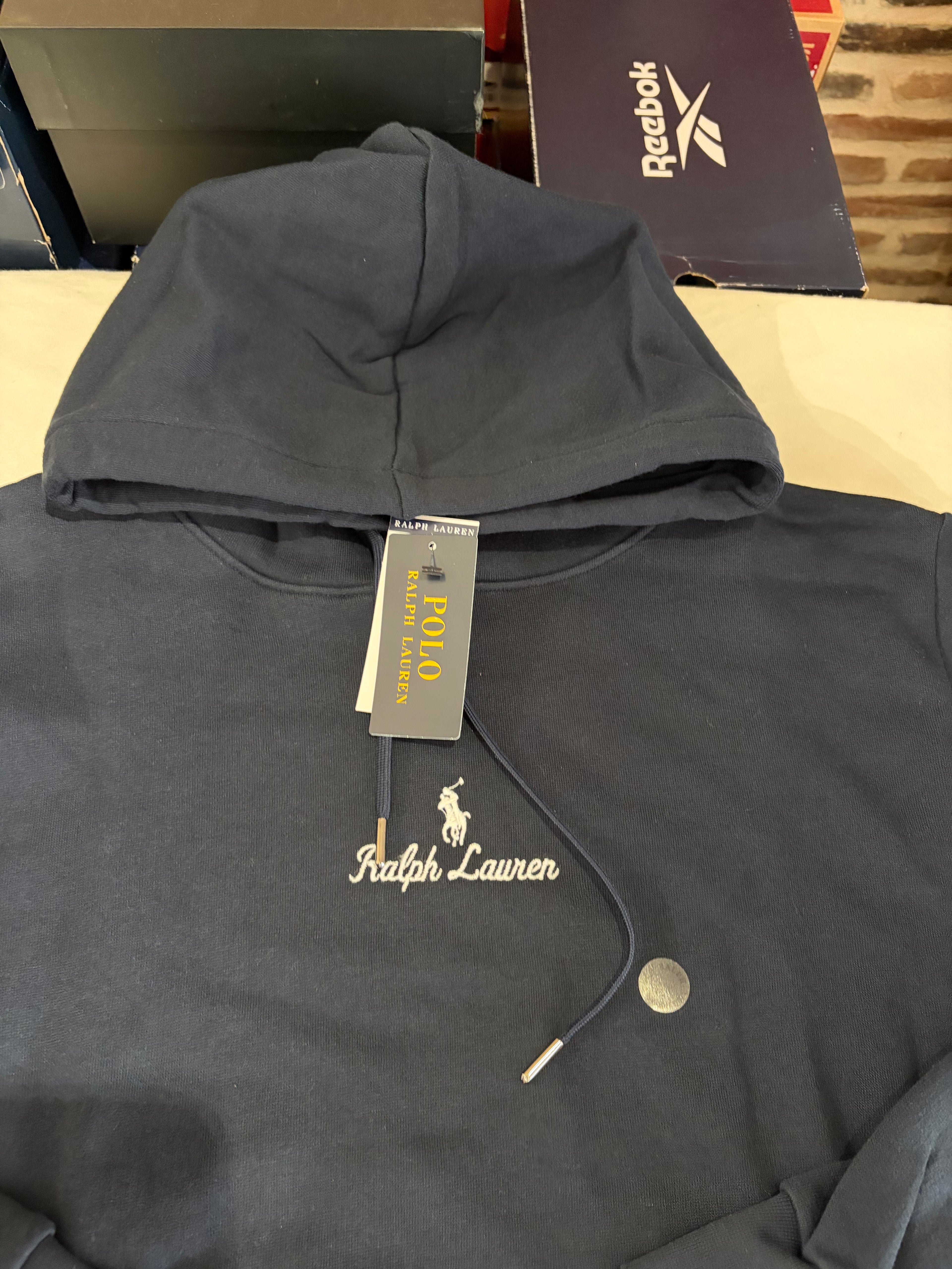 Polo Ralph Lauren Sweat à Capuche Homme Bleu Marine Logo Brodé Signature Taille XXL