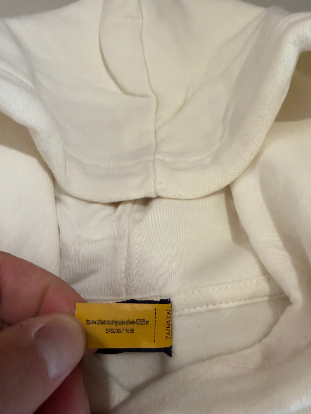 Sweat à capuche Polo Ralph Lauren blanc cassé brodé – Homme – Taille XL
