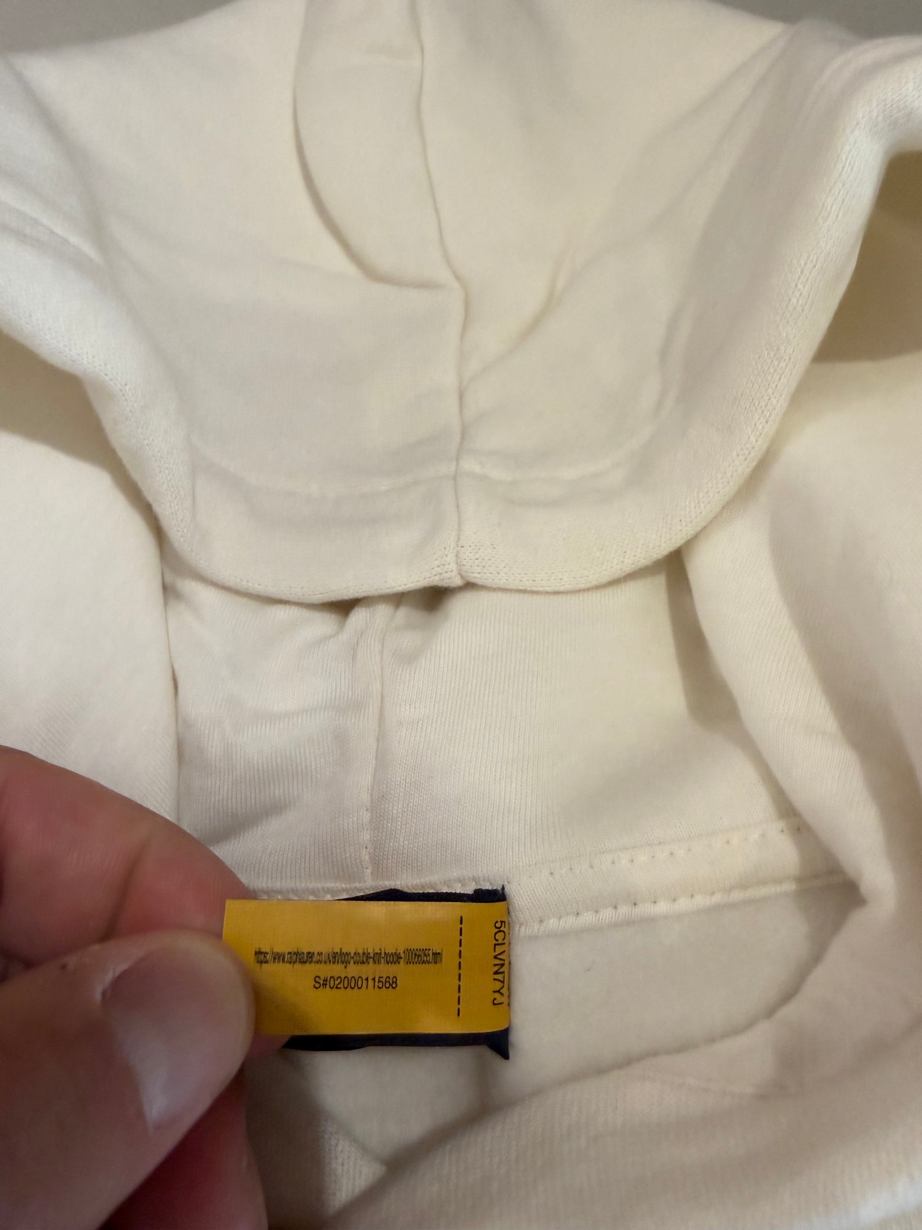 Sweat à capuche Polo Ralph Lauren blanc cassé brodé – Homme – Taille XL