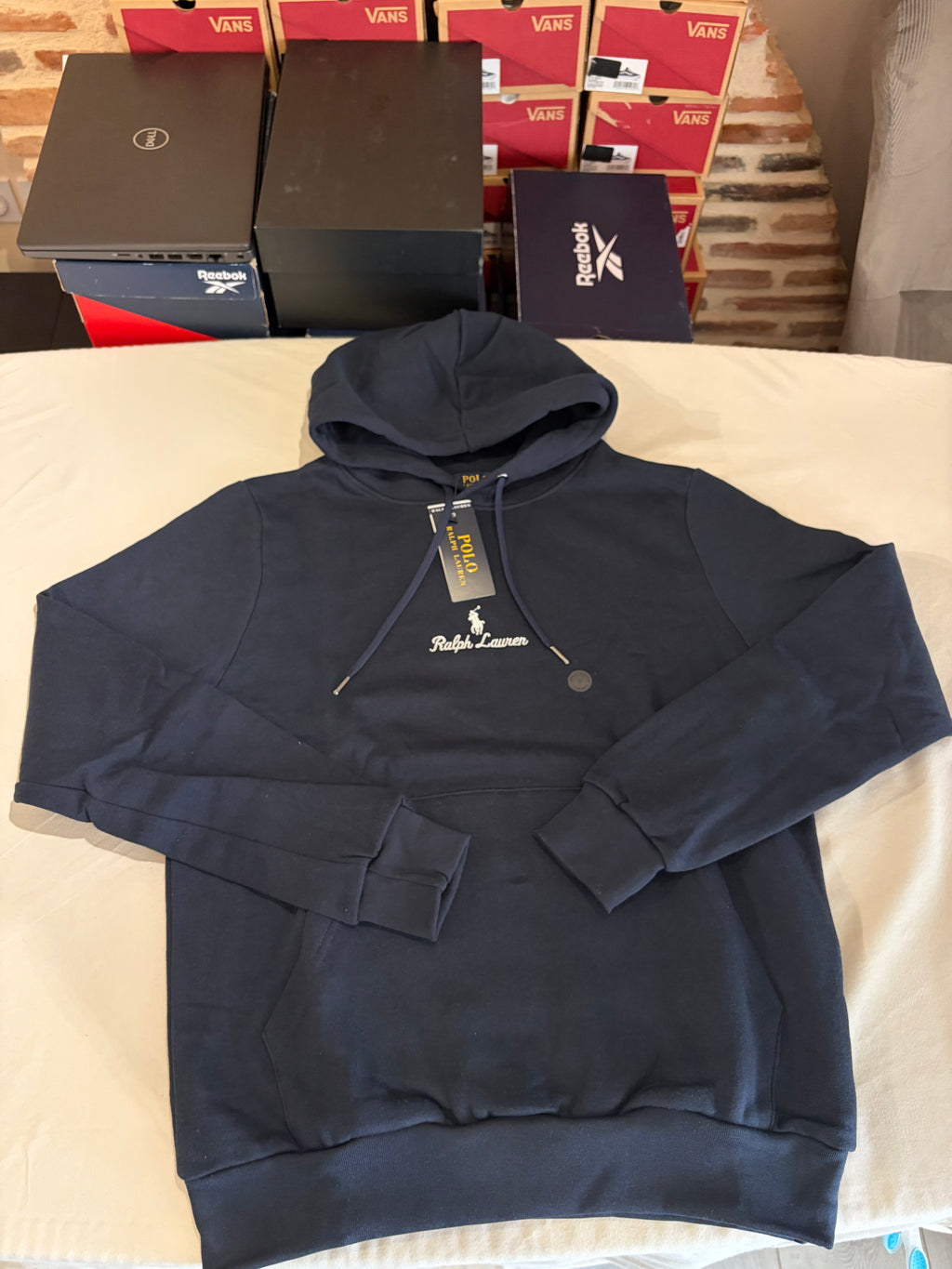 Sweat à capuche Polo Ralph Lauren Aviator Navy Homme S - Logo brodé - Neuf