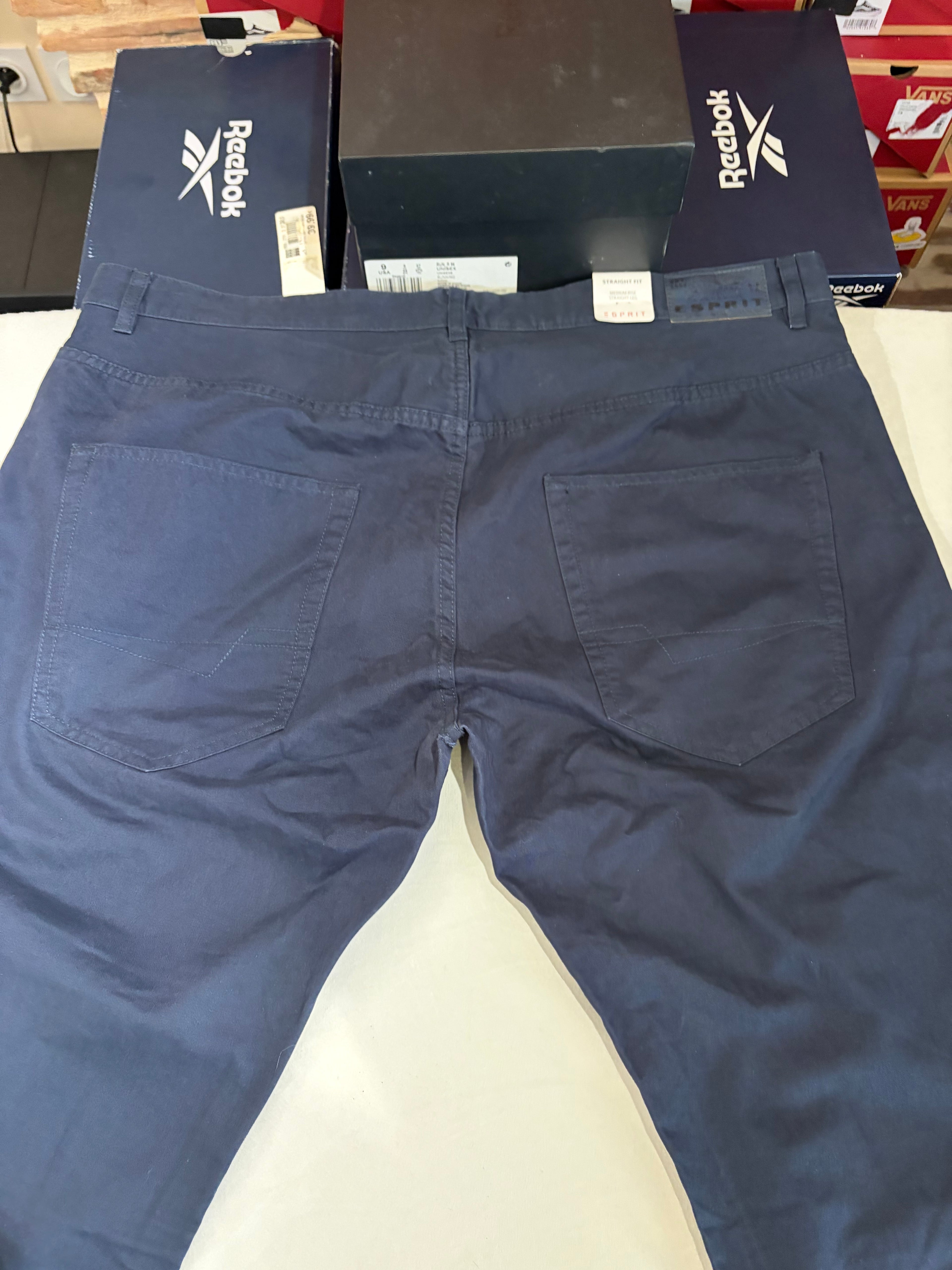 Pantalon Chino Esprit Straight Fit Homme Bleu Marine – Neuf avec étiquette – Taille 38/34