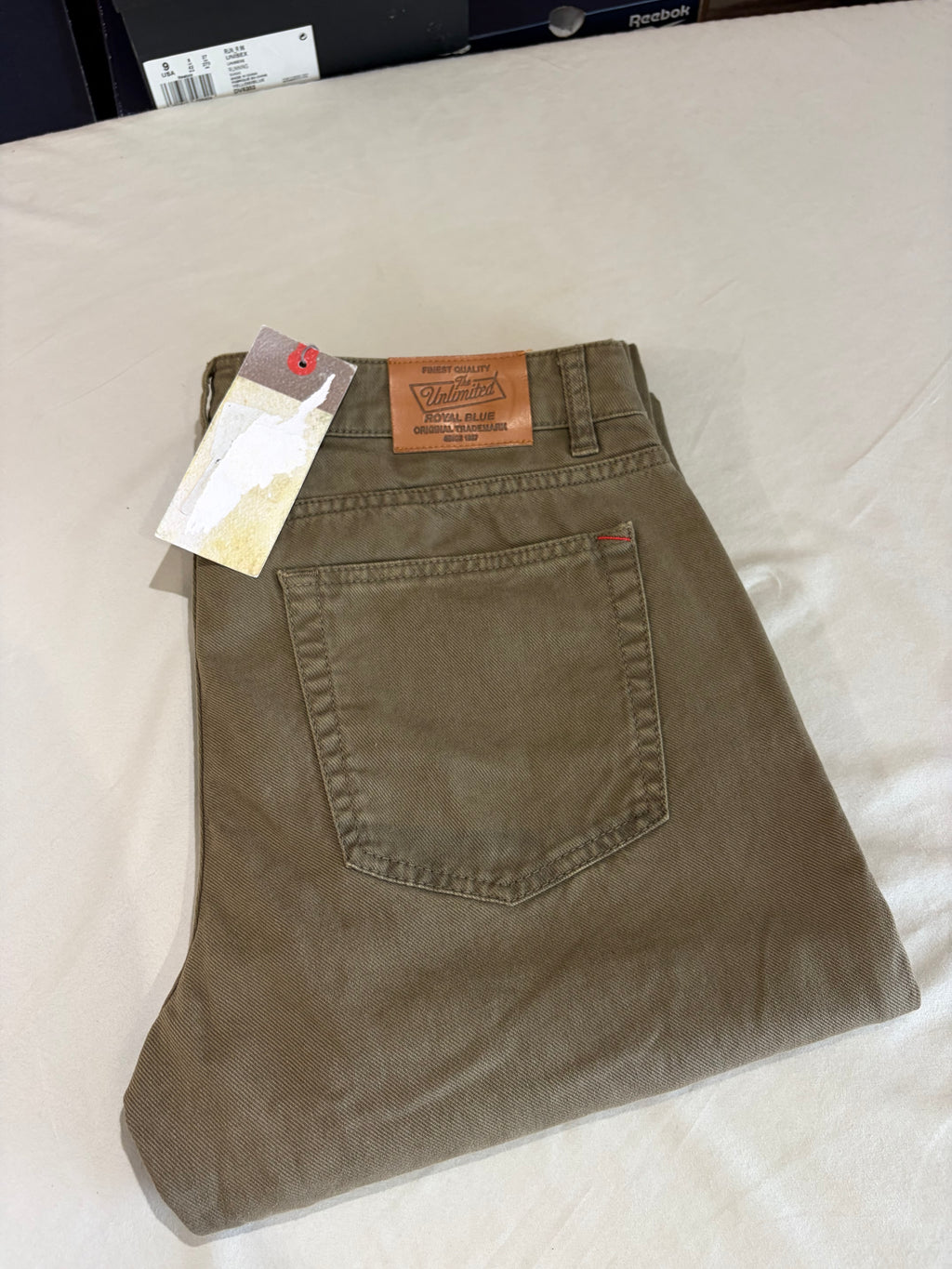 Unlimited Royal Blue Pantalon Slim Fit Homme Beige Taille 34 Neuf avec Étiquette