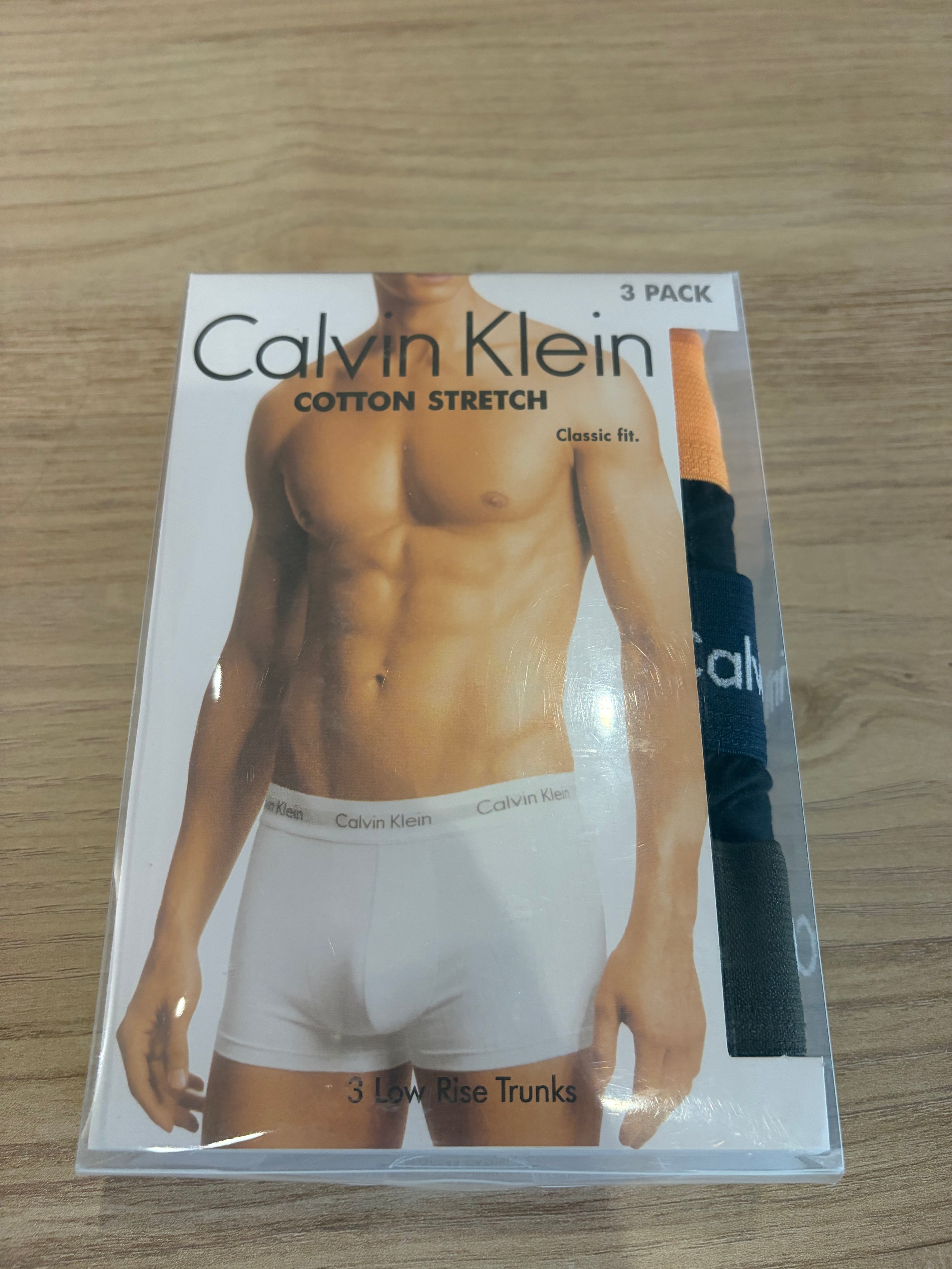 Calvin Klein – Lot de 3 Boxers Cotton Stretch Low Rise Trunks Homme – Taille M