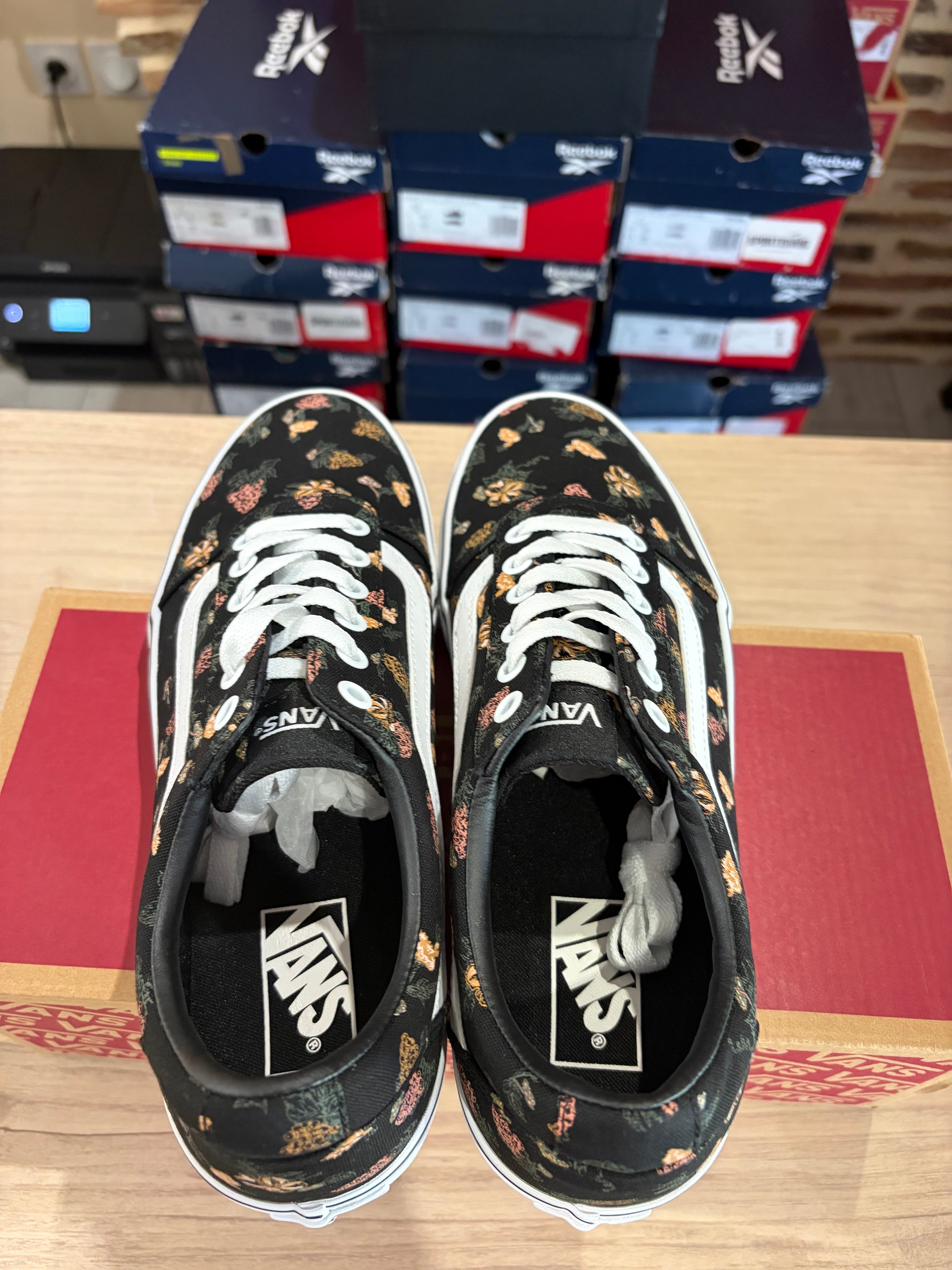 Vans Ward Garden Floral Black/White – Baskets Femme Taille 41