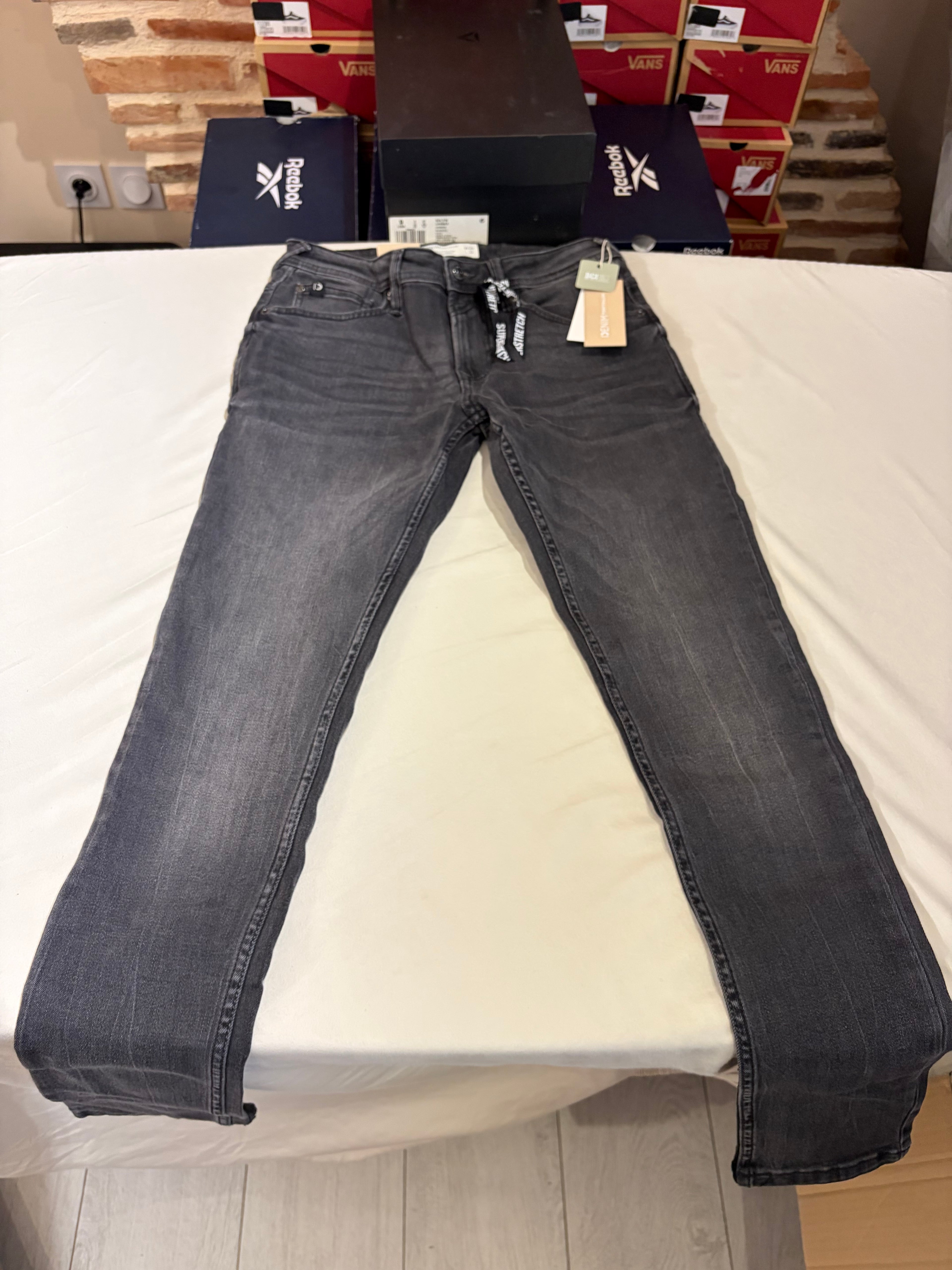 Jean Tom Tailor Denim Culver Skinny Homme Gris Délavé – Neuf avec étiquettes – Taille 29/32
