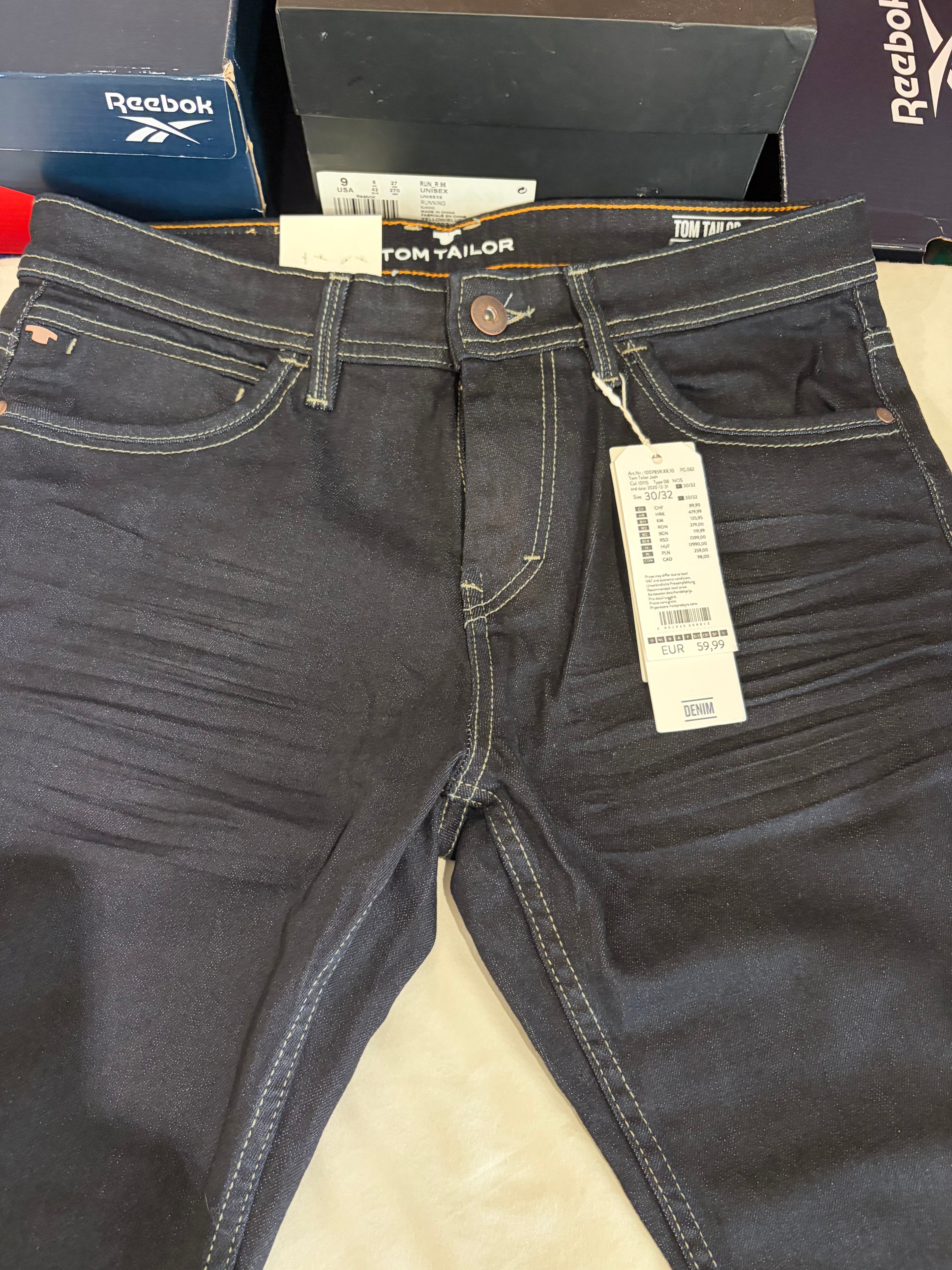Jean Tom Tailor JOSH Regular Slim Homme Bleu Denim Brut 30/32 Neuf avec Étiquettes