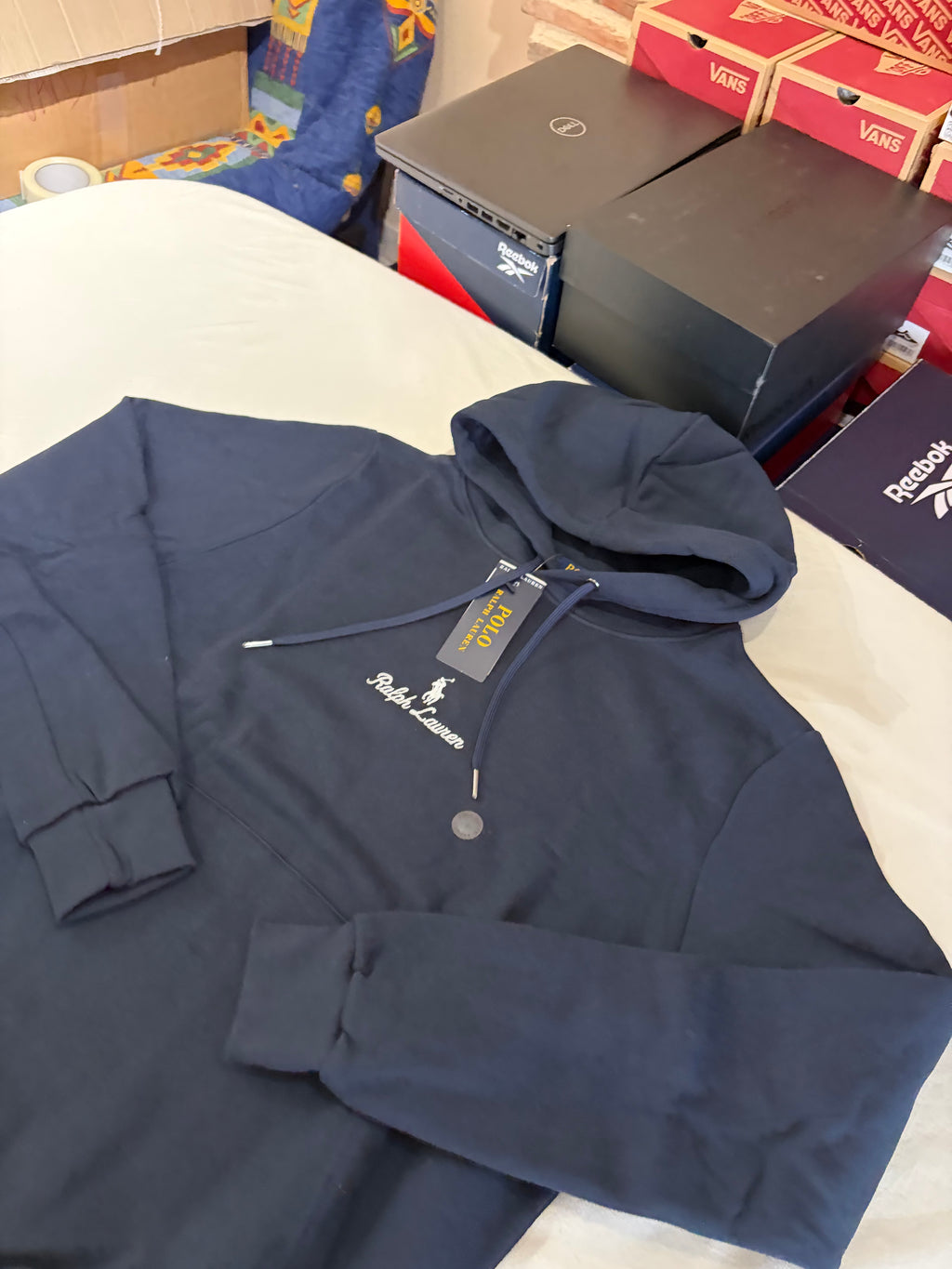 Sweat à capuche Polo Ralph Lauren Aviator Navy Homme S - Logo brodé - Neuf
