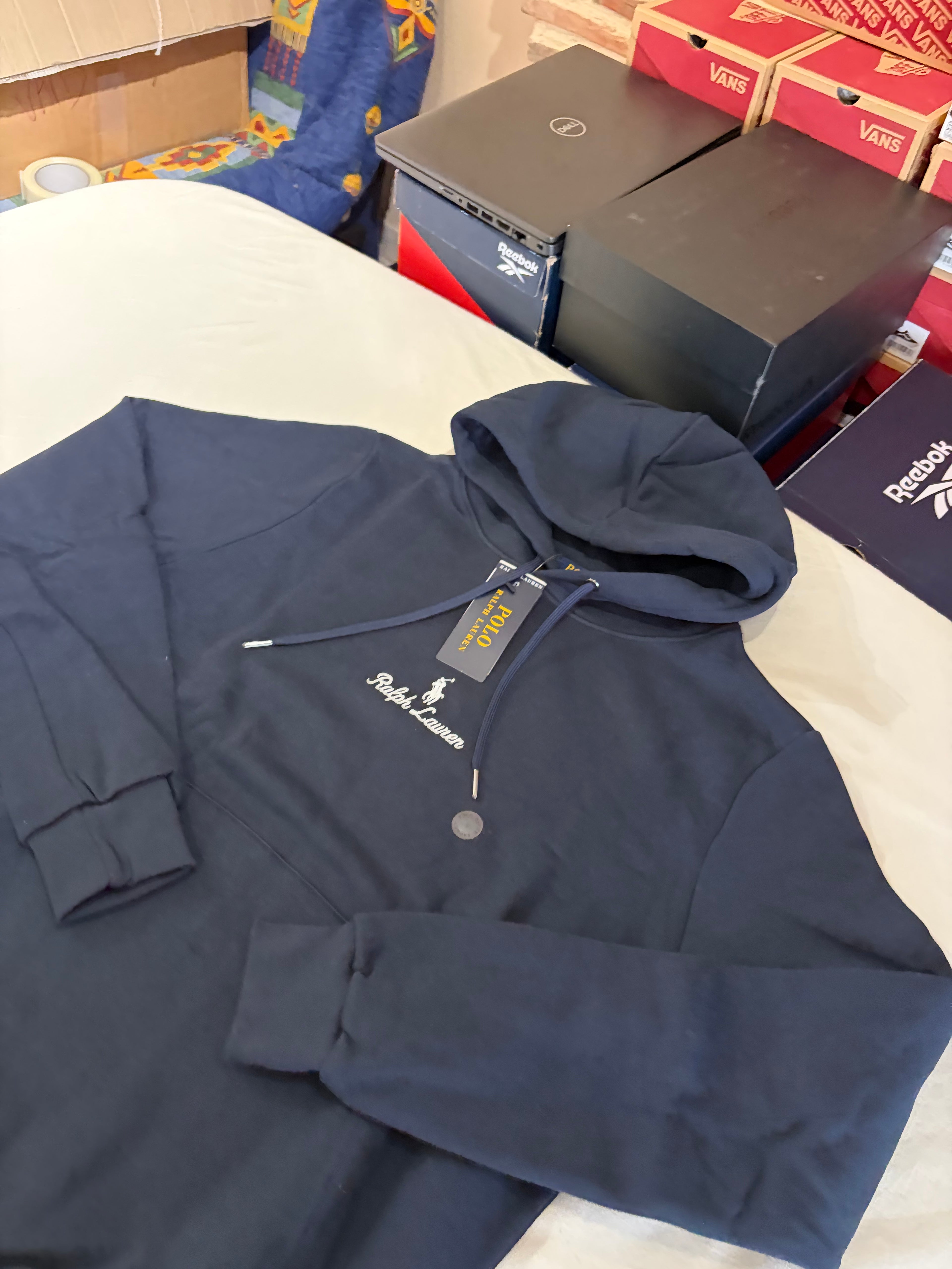 Sweat à capuche Polo Ralph Lauren Aviator Navy Homme S - Logo brodé - Neuf