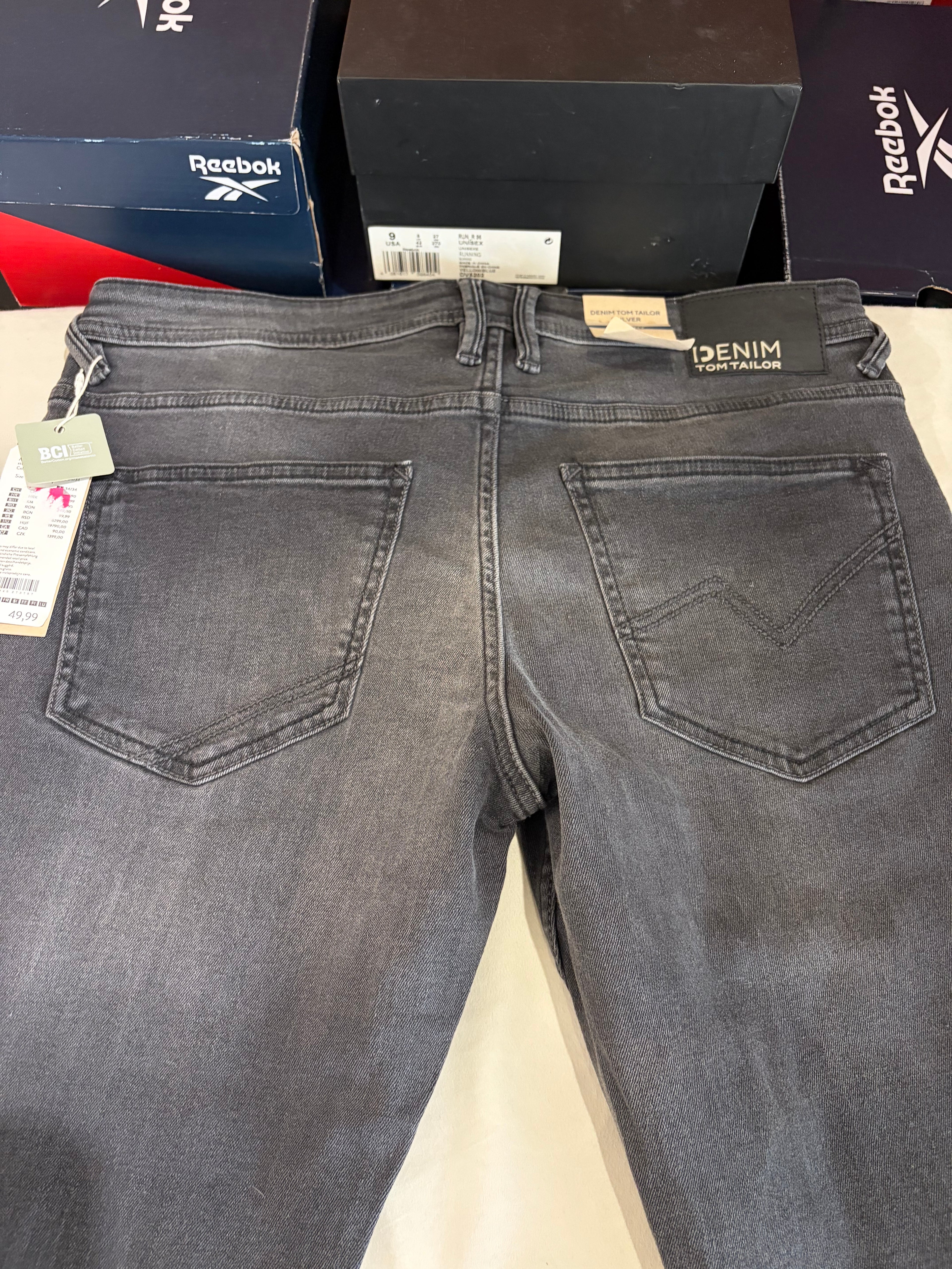 Jean Tom Tailor CULVER Skinny Stretch Homme Gris Délavé 34/34 Neuf avec Étiquettes