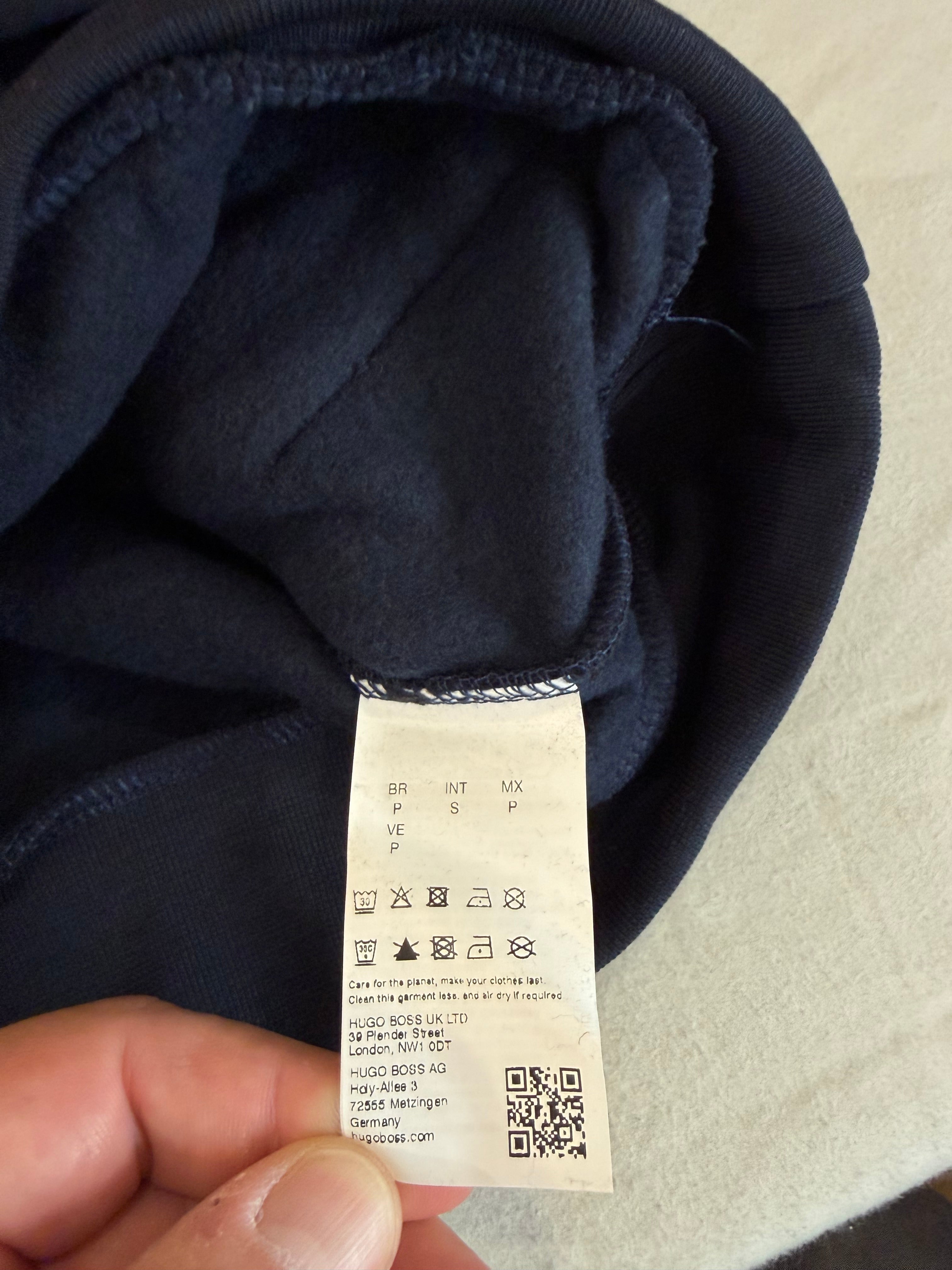 Sweat à Capuche BOSS Homme Wetalk Bleu Marine – Logo Patch – Taille S – Neuf