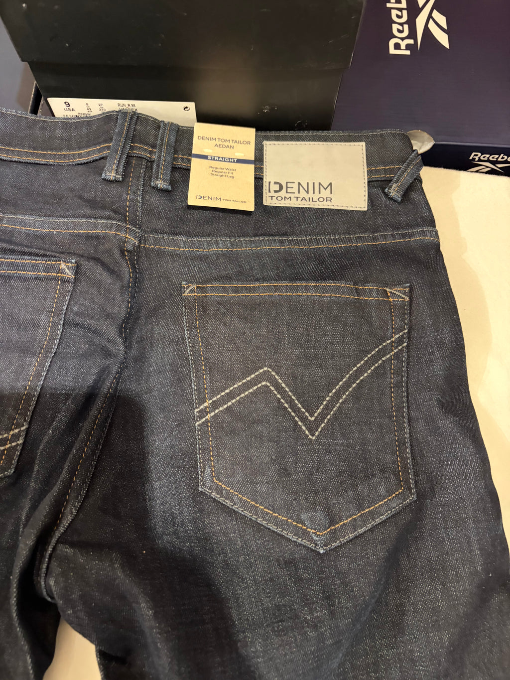 Jean Tom Tailor Denim Aedan Straight Homme Bleu Brut – Neuf avec étiquettes – Taille 30/32