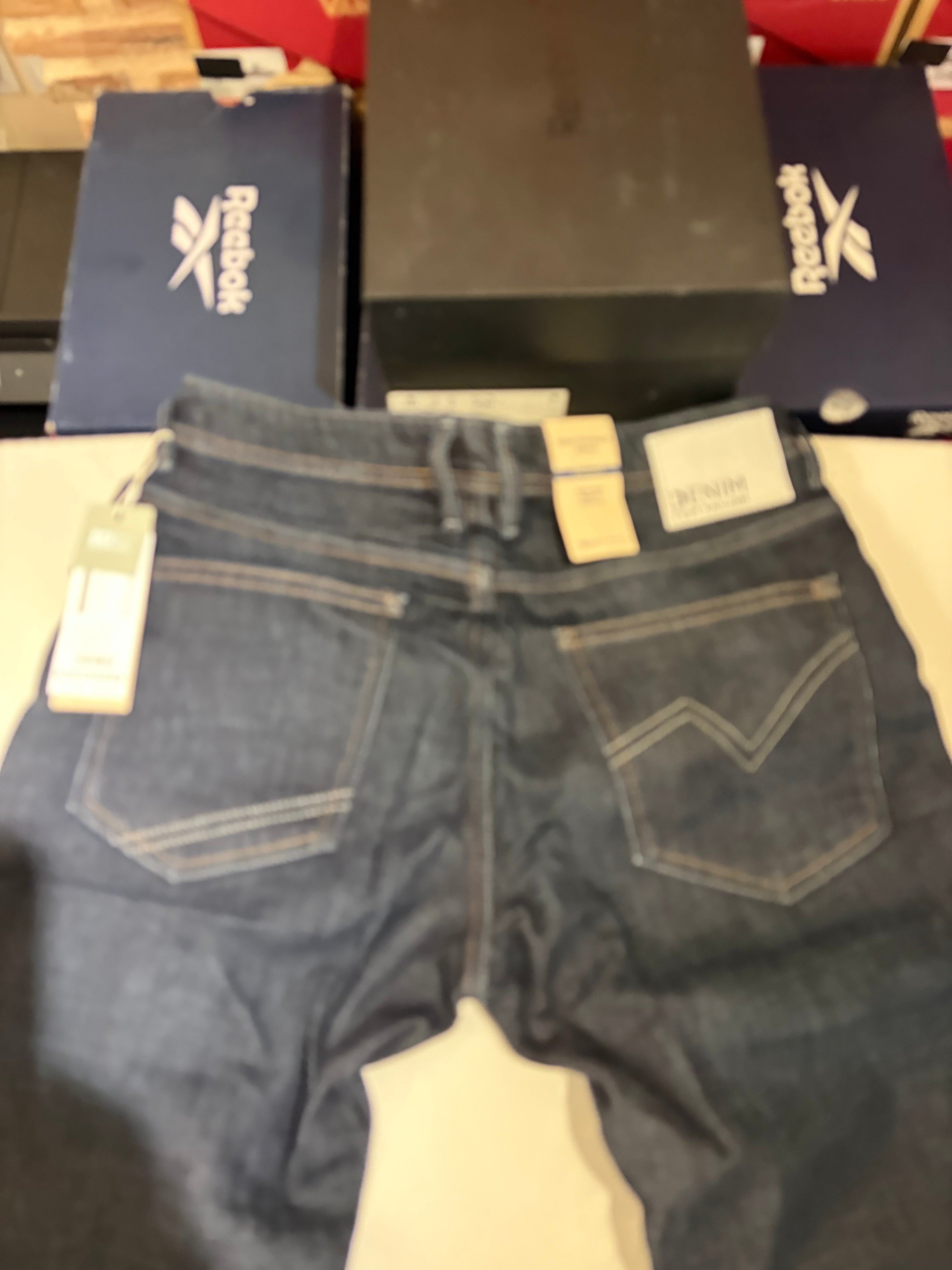 Jean Tom Tailor Denim Aedan Straight Homme Bleu Brut Foncé – Neuf avec étiquettes – Taille 32/34