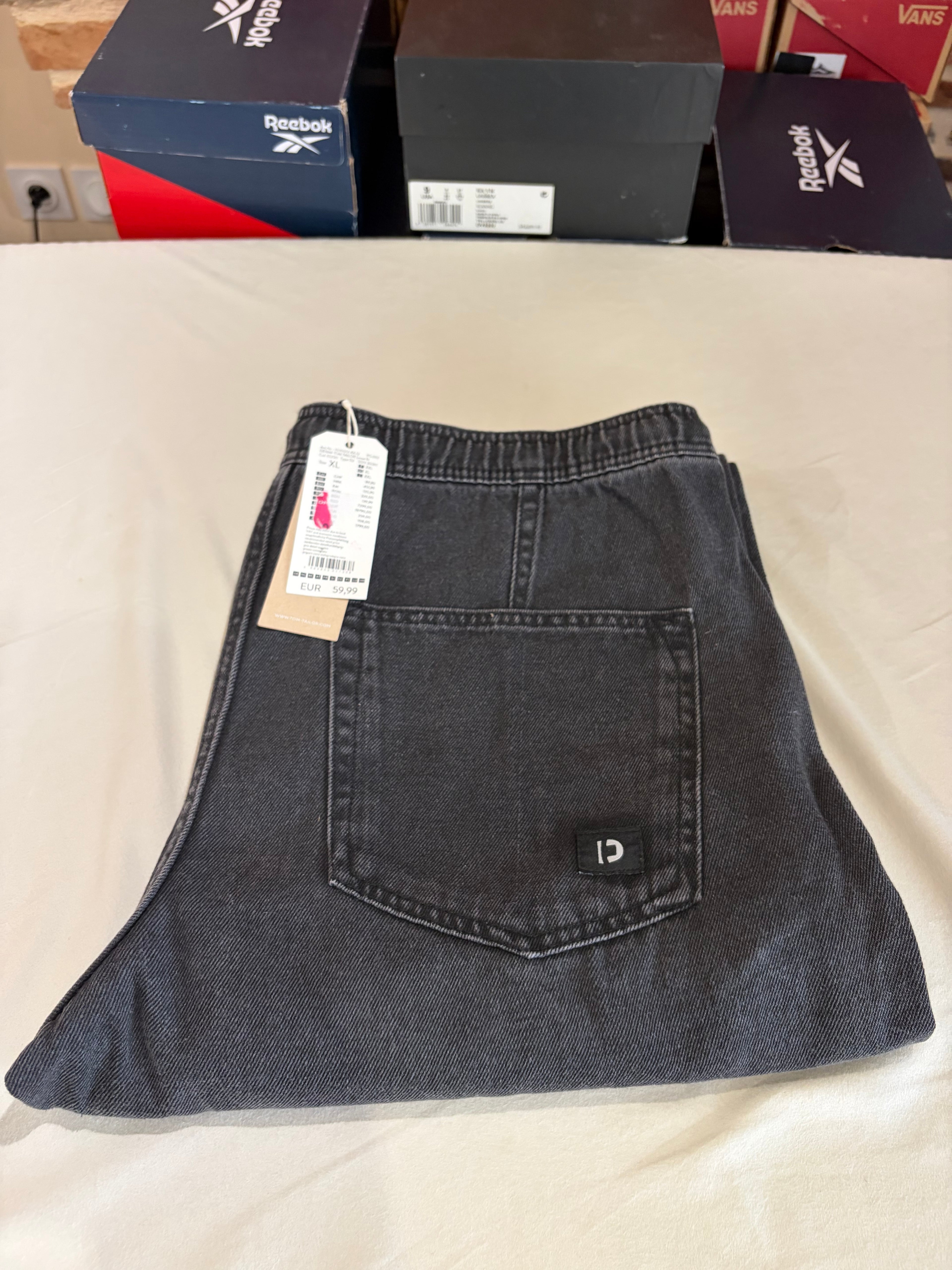 Jean Tom Tailor Denim Loose Fit Homme Gris Délavé Taille XL Neuf avec Étiquettes
