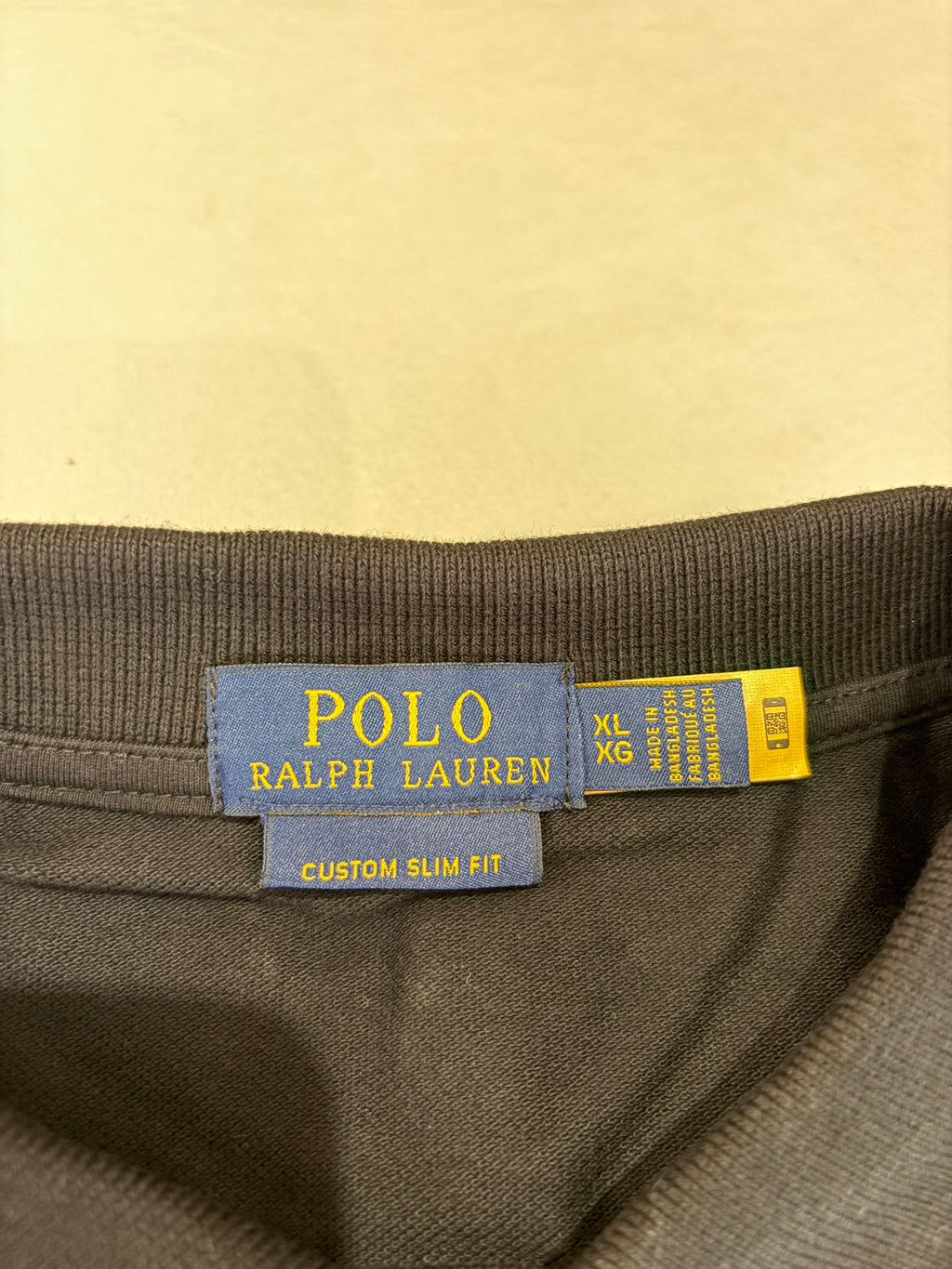 Polo Ralph Lauren – Polo Homme Noir Custom Slim Fit Logo Rouge – Taille XL