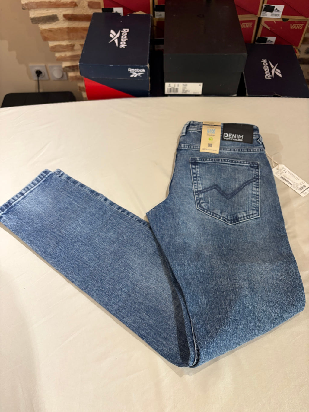 Tom Tailor Denim PIERS Jean Homme Slim Bleu Clair 30/34 Neuf avec Étiquettes