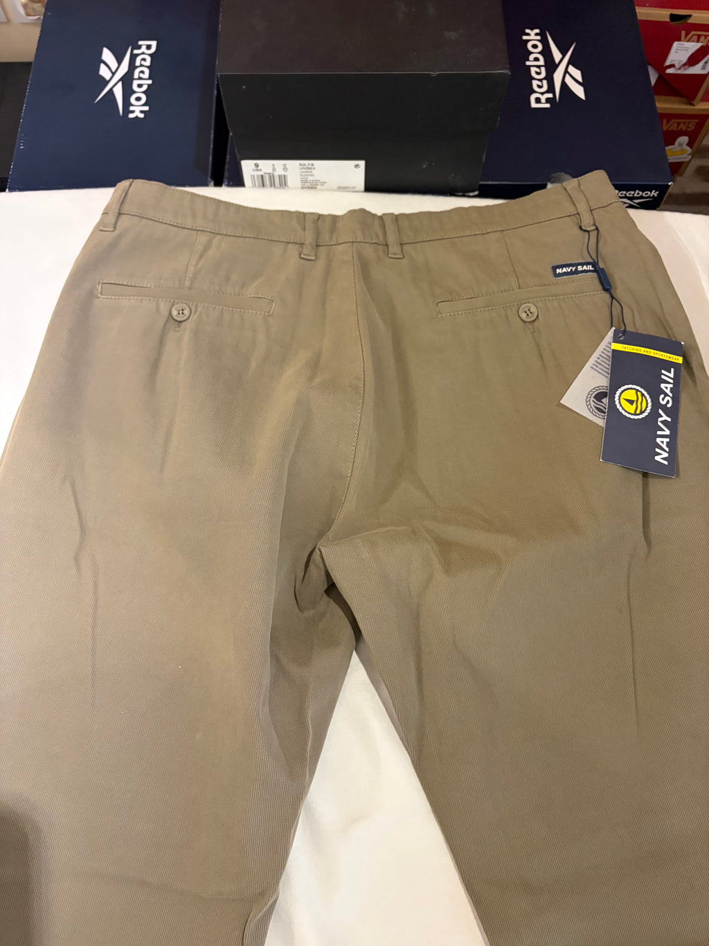 Pantalon Chino Navy Sail Beige Sable Homme W33 Neuf avec étiquette