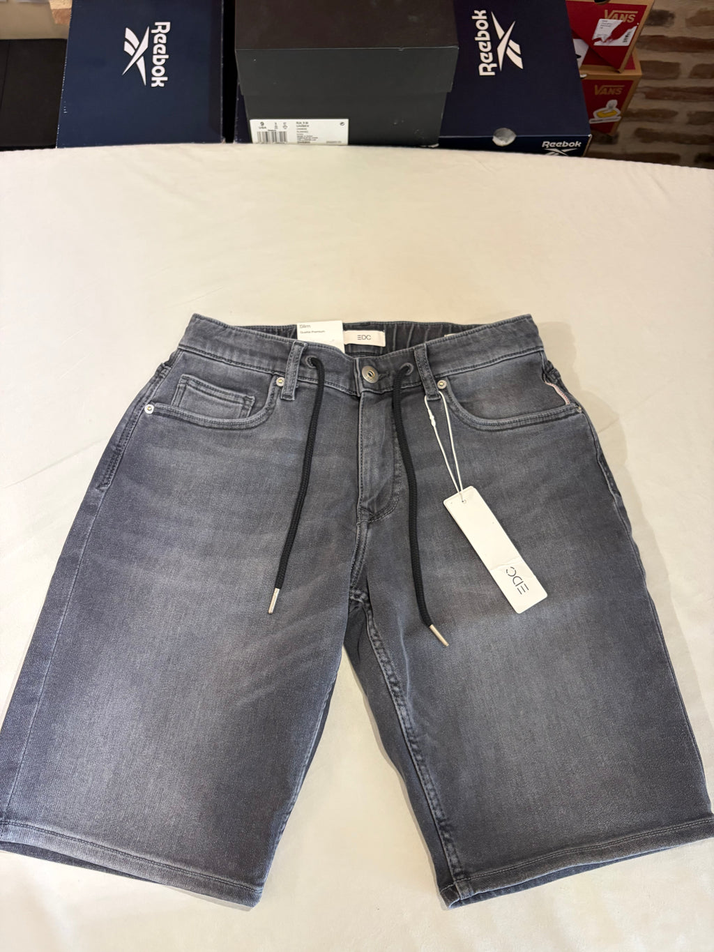 Short en Jean EDC by Esprit Slim Gris Homme Taille M Neuf avec Étiquette