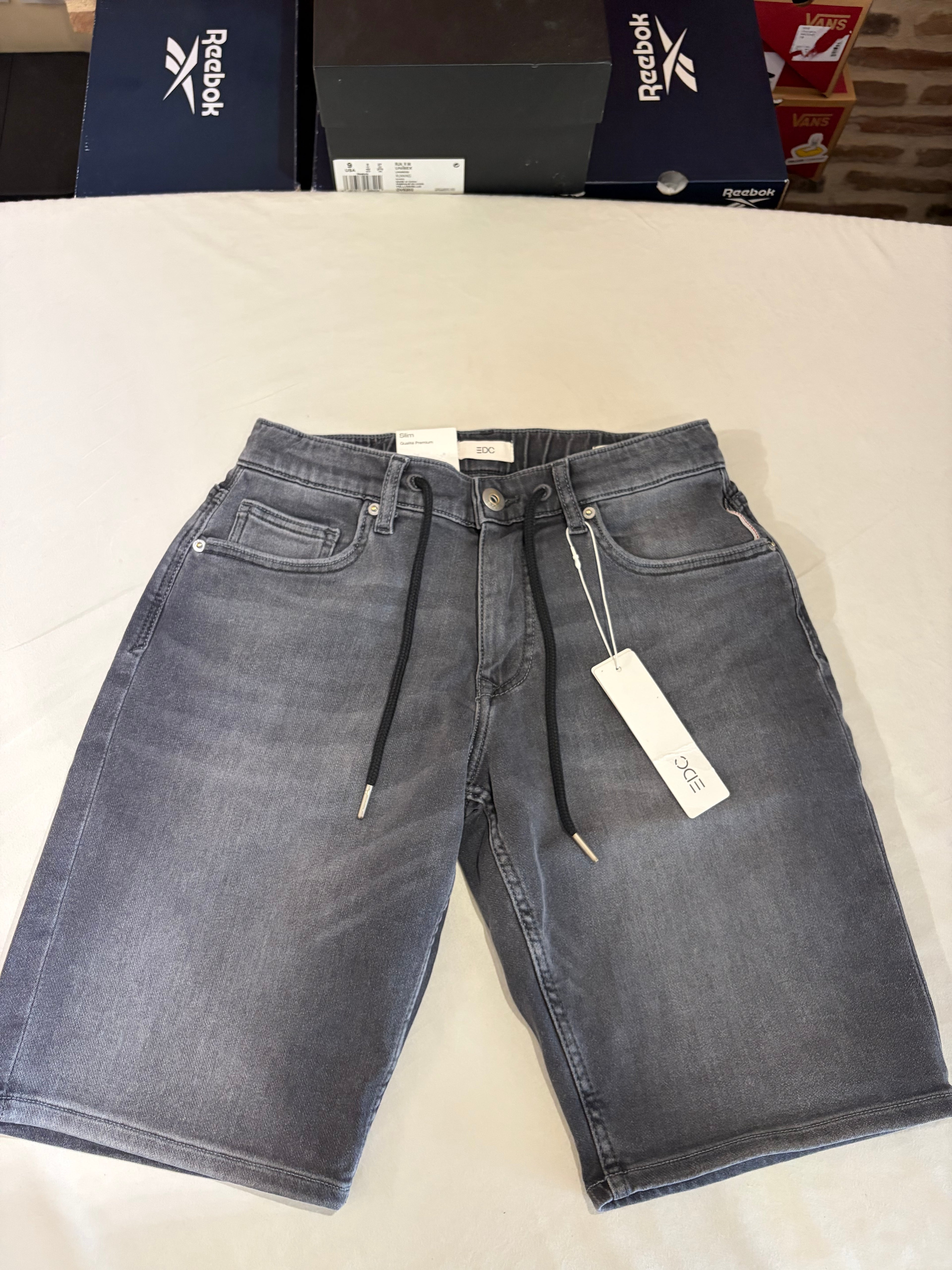 Short en Jean EDC by Esprit Slim Gris Homme Taille M Neuf avec Étiquette