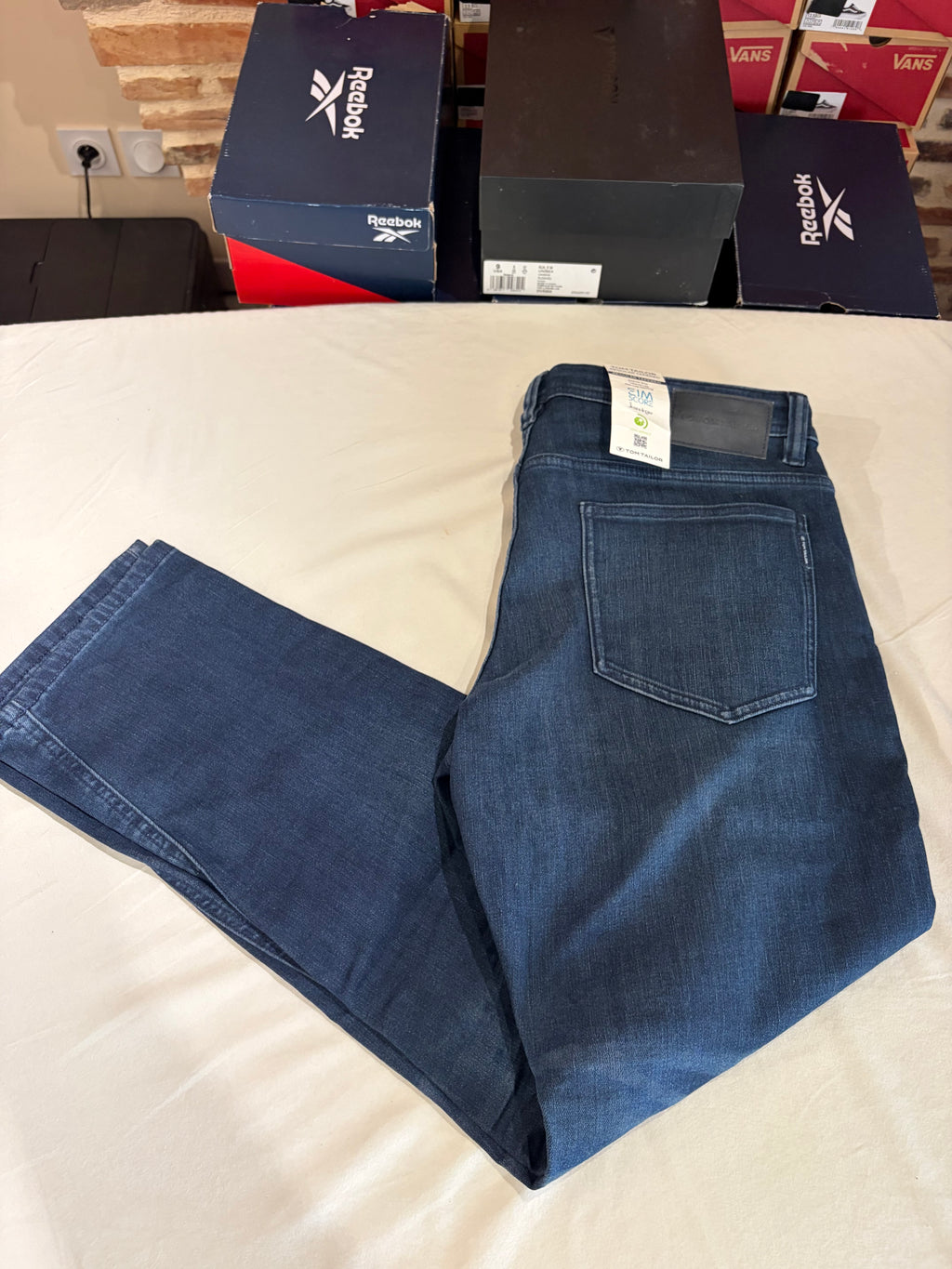 Jean Tom Tailor Regular Tapered Thermolite EcoMade Homme Bleu Denim W36 L32 Neuf