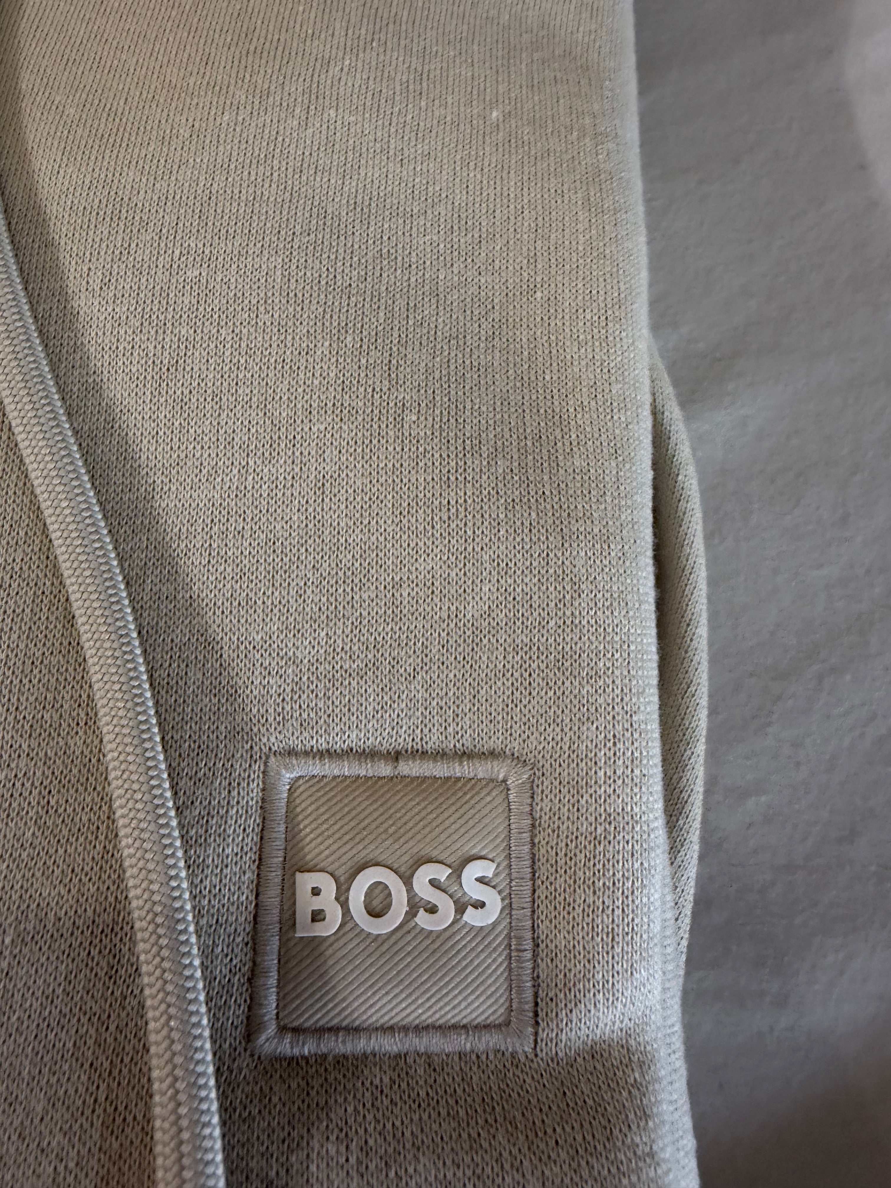 Sweat à capuche BOSS Wetalk Natural Homme L - Logo ton sur ton - Neuf