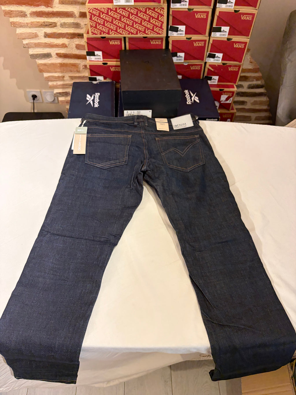 Jean Tom Tailor Denim Aedan Straight Homme Bleu Brut Foncé – Neuf avec étiquettes – Taille 31/34