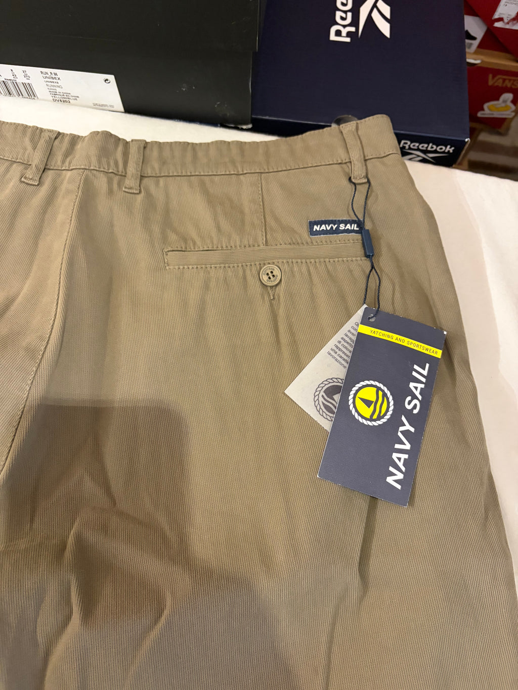 Pantalon Chino Navy Sail Beige Sable Homme W33 Neuf avec étiquette