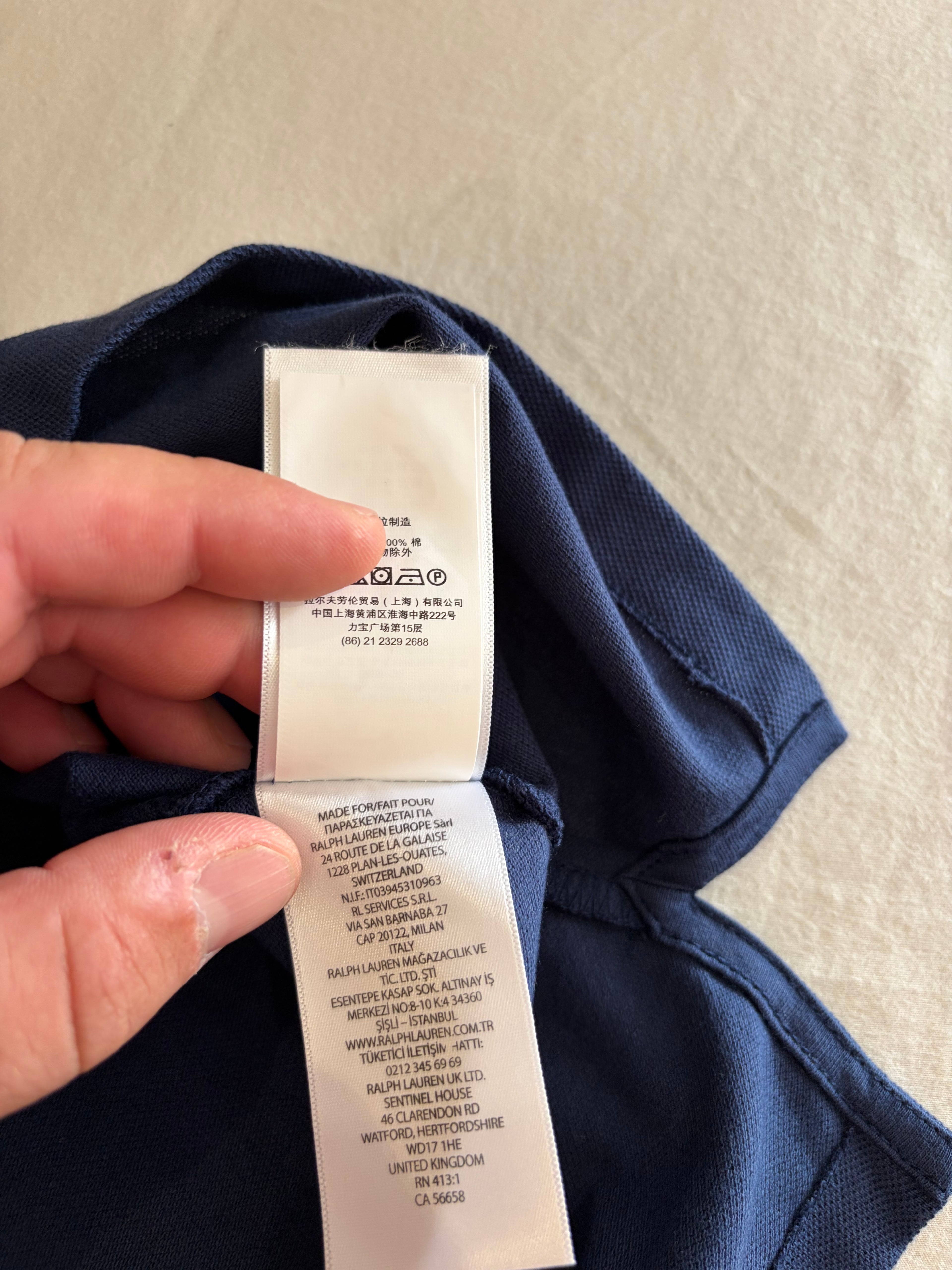 Polo Ralph Lauren Custom Slim Fit Bleu Marine Logo Rouge Homme Taille XXL – Neuf avec étiquette