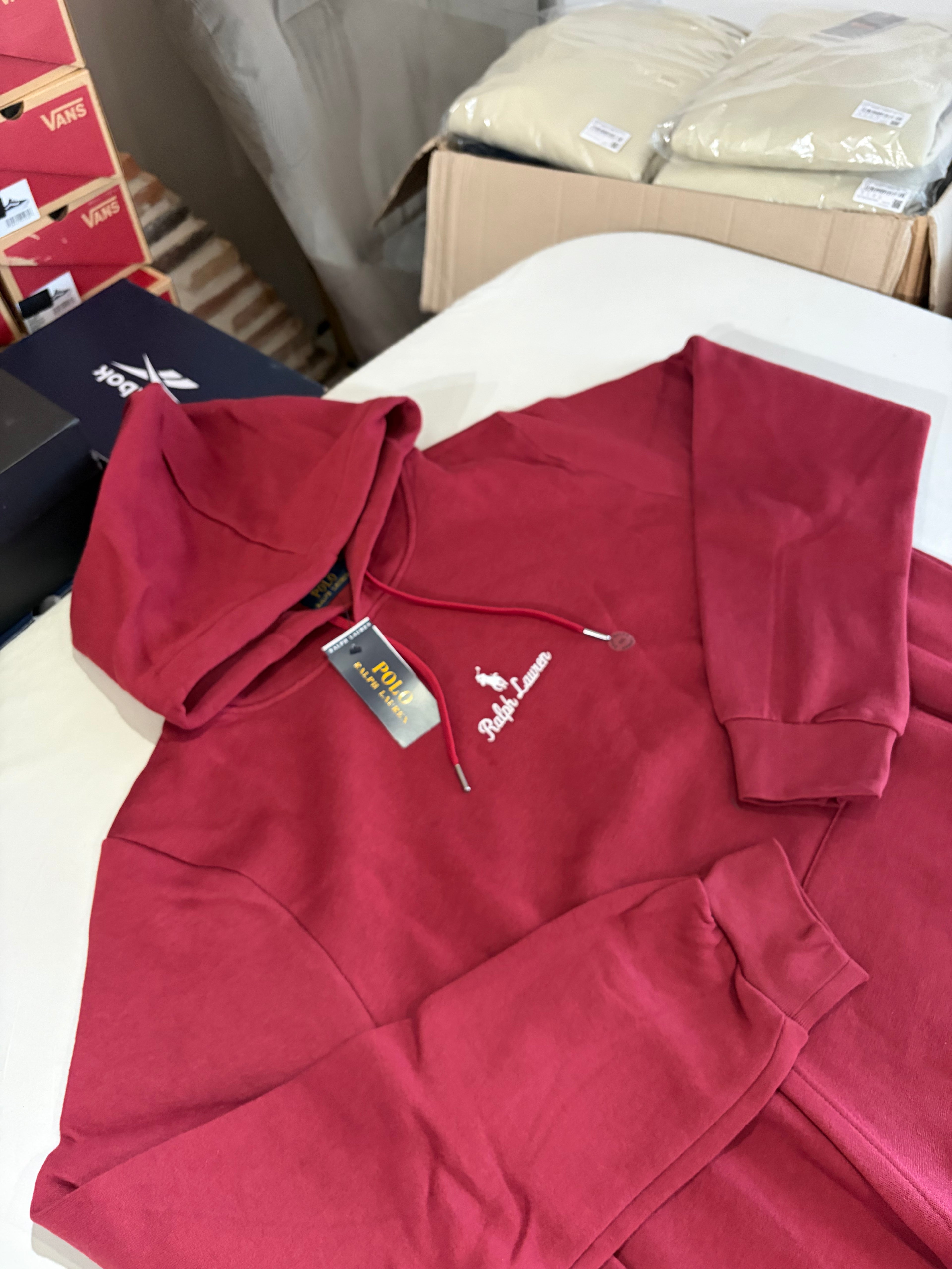 Sweat à capuche Polo Ralph Lauren Homme Bordeaux Classic Wine Taille XXL - Logo Brodé - Neuf