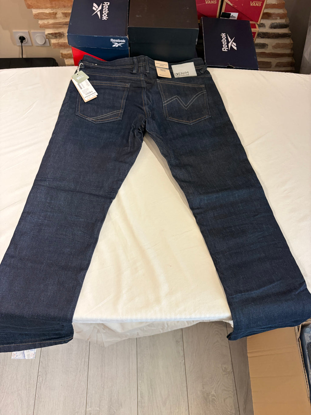 Jean Tom Tailor AEDAN Straight Homme Bleu Denim Brut 30/32 Neuf avec Étiquettes