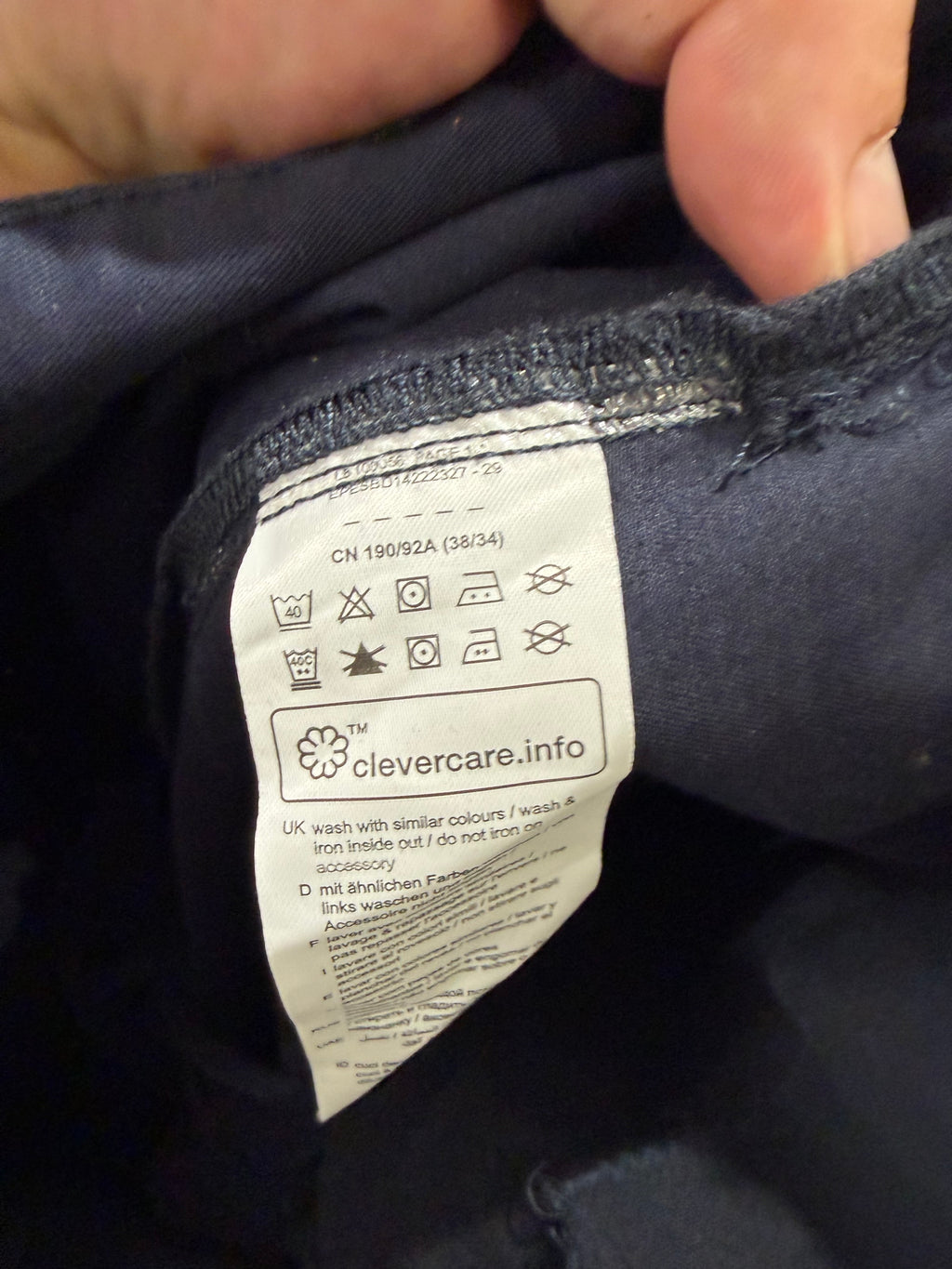 Pantalon Chino Esprit Straight Fit Homme Bleu Marine – Neuf avec étiquette – Taille 38/34