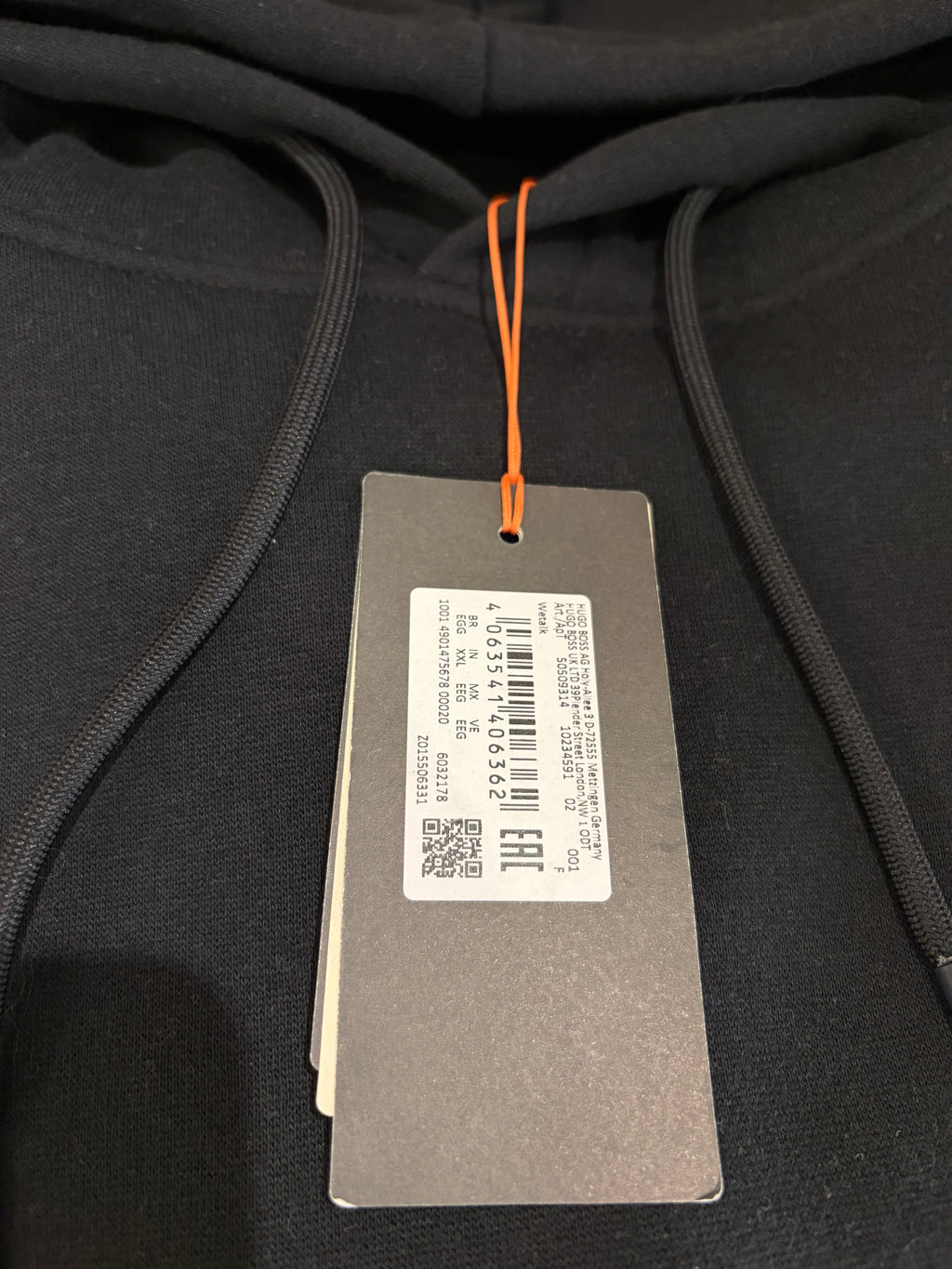 Sweat à capuche HUGO BOSS Wetalk Noir Homme – Taille XXL