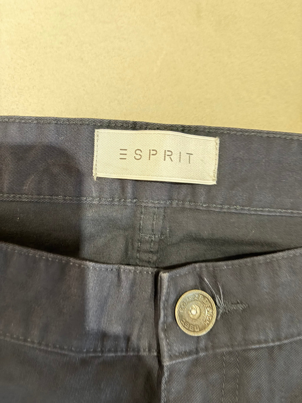 Pantalon Chino Esprit Straight Fit Homme Bleu Marine – Neuf avec étiquette – Taille 38/34